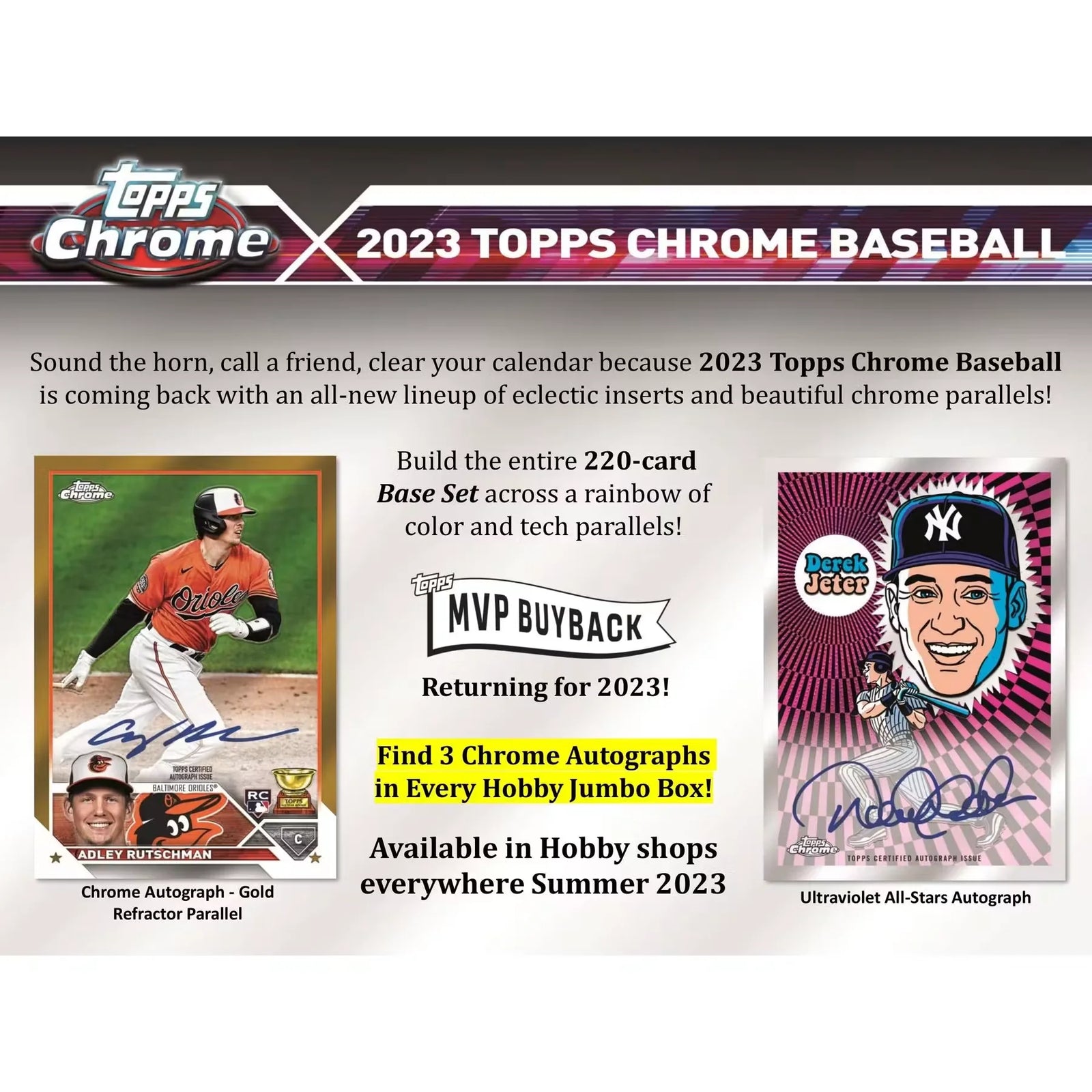 2023 Topps Chrome Baseball Hobby Jumbo 8-Box Case (Ships Sealed Only)
