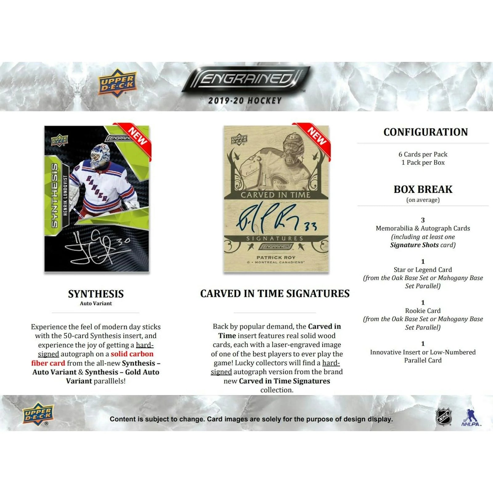 DRAFT - Just In 2019/20 Upper Deck Engrained Hockey Hobby Box