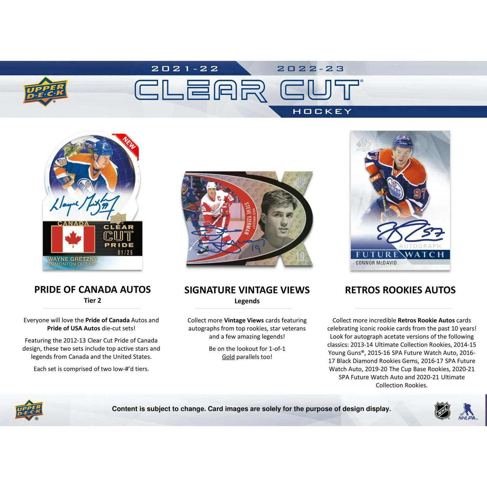 DRAFT - 2022/23 Upper Deck Clear Cut Hockey Hobby Box