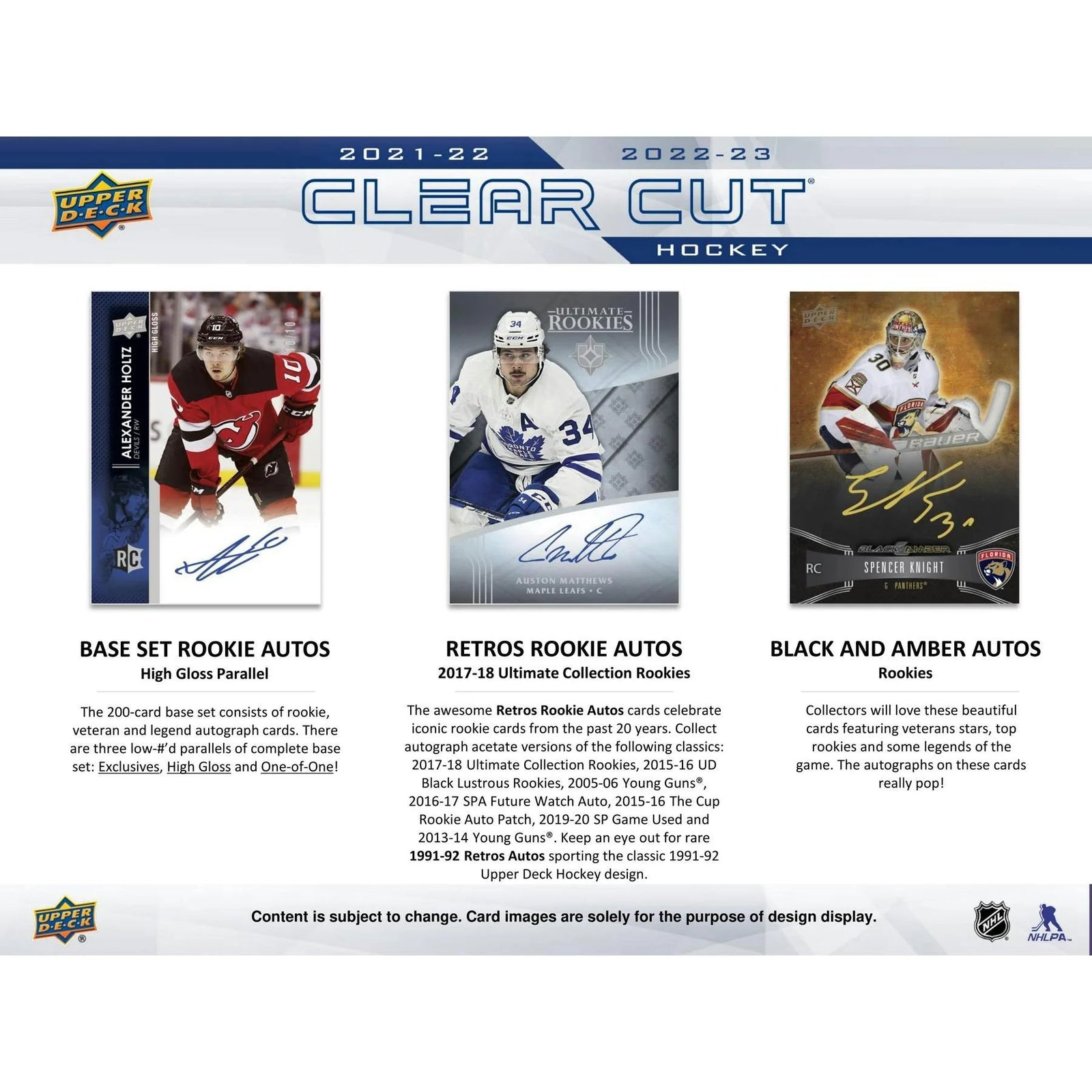 DRAFT - 2022/23 Upper Deck Clear Cut Hockey Hobby Box