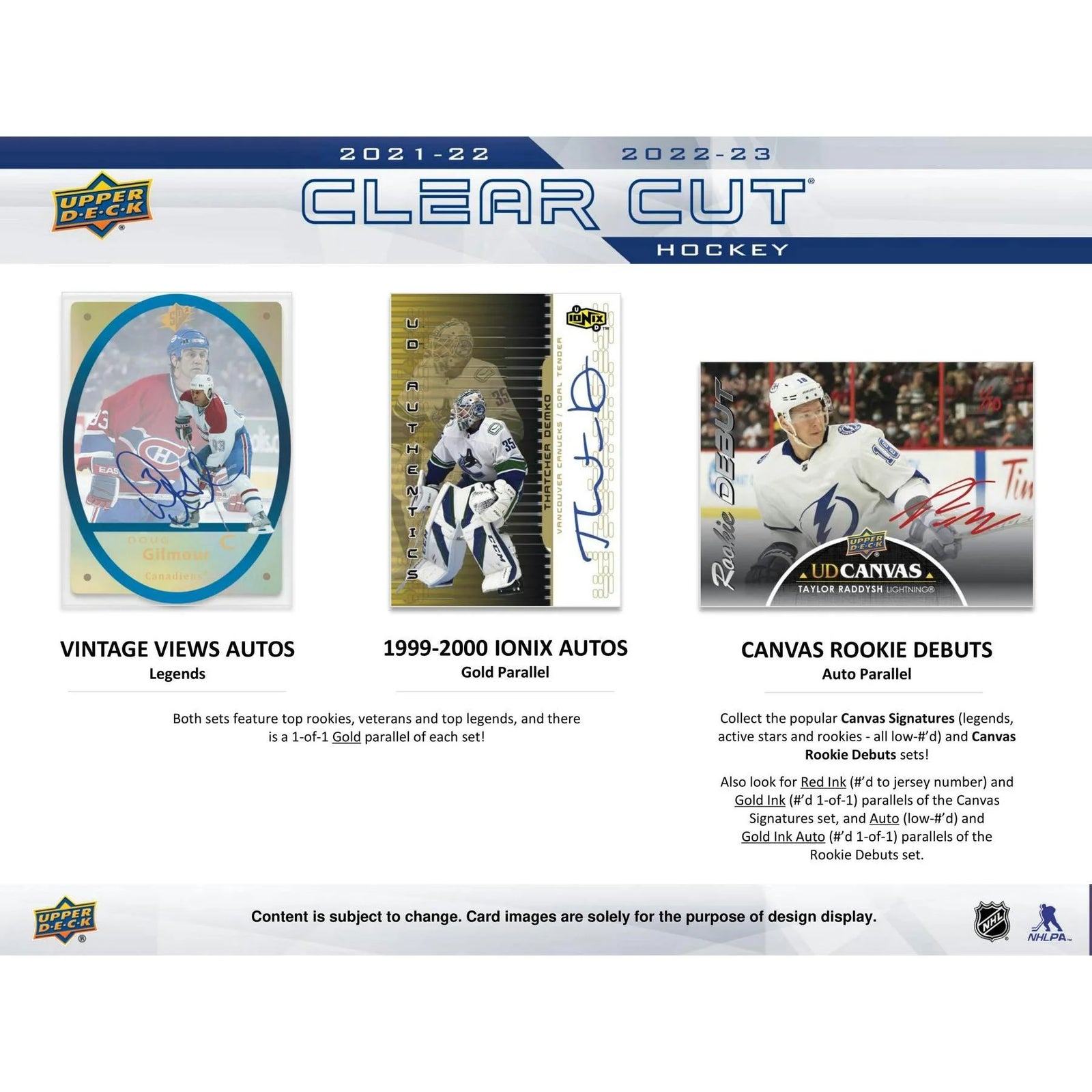 DRAFT - 2022/23 Upper Deck Clear Cut Hockey Hobby Box