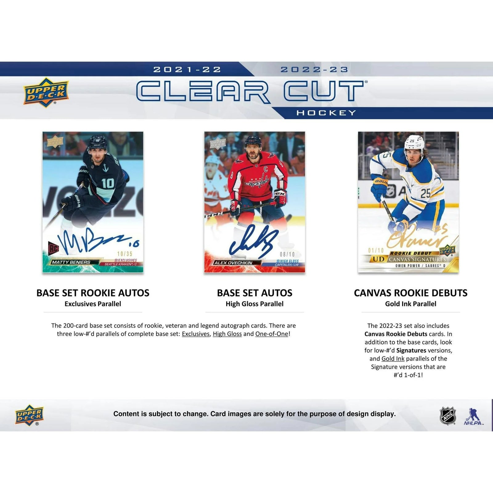 DRAFT - 2022/23 Upper Deck Clear Cut Hockey Hobby Box