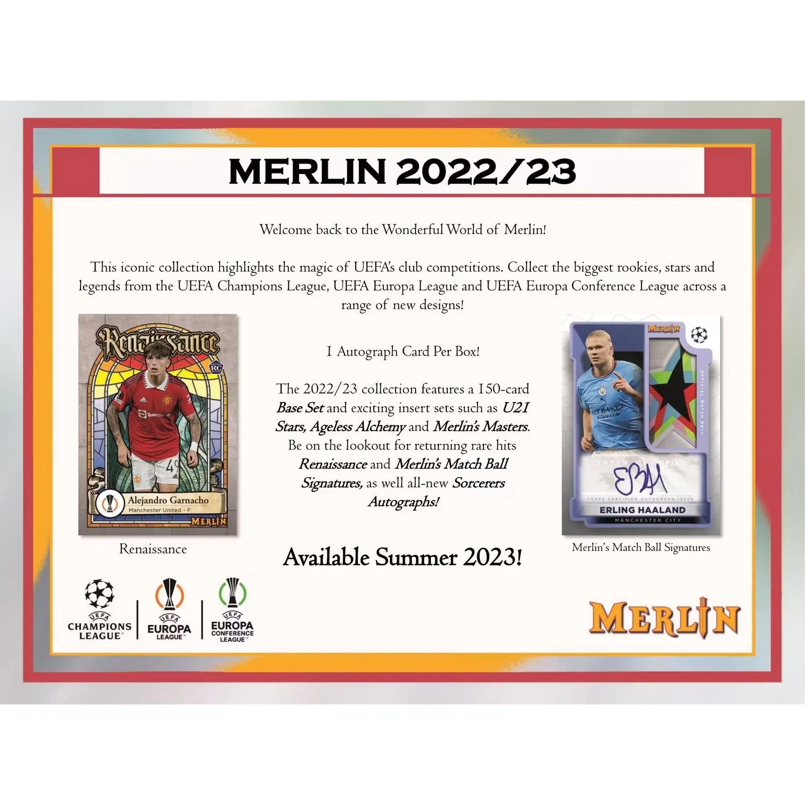 2022-23 Topps UEFA Club Competitions Merlin Chrome Hobby Box (Ships Sealed Only)