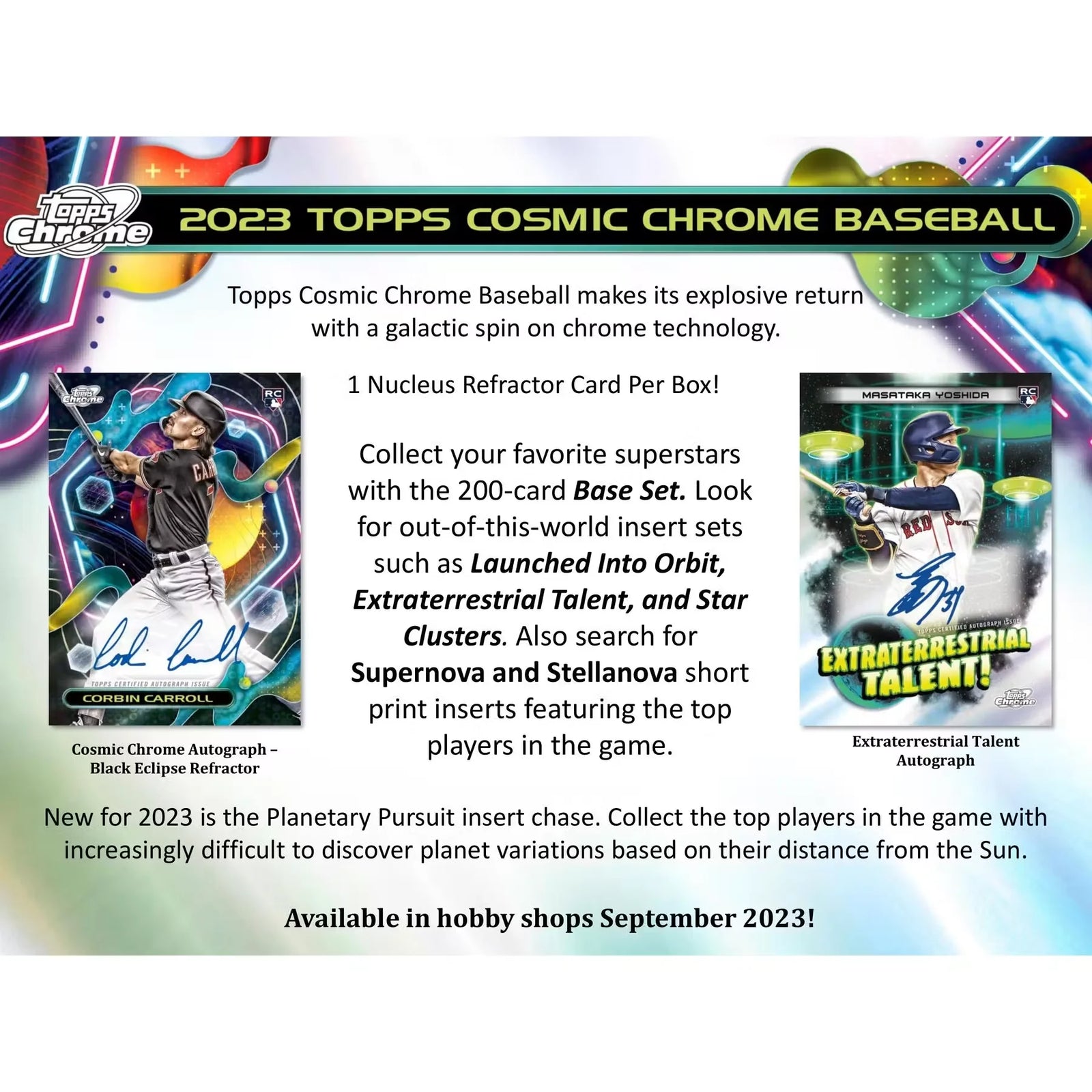 2023 Topps Cosmic Chrome Baseball Hobby 12-Box Case (Ships Sealed Only)