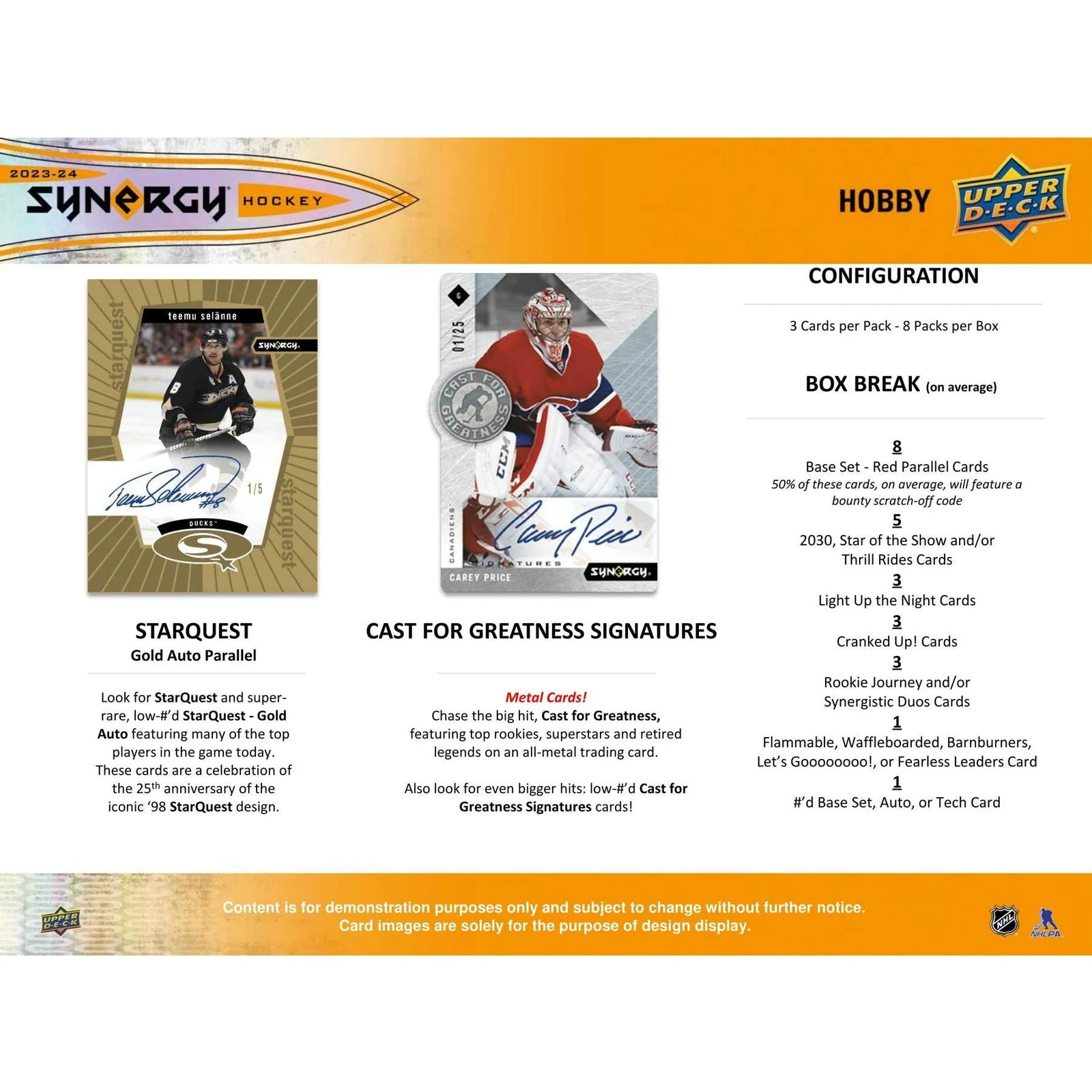 DRAFT - Just In 2023/24 Upper Deck Synergy Hockey Hobby 16-Box Case