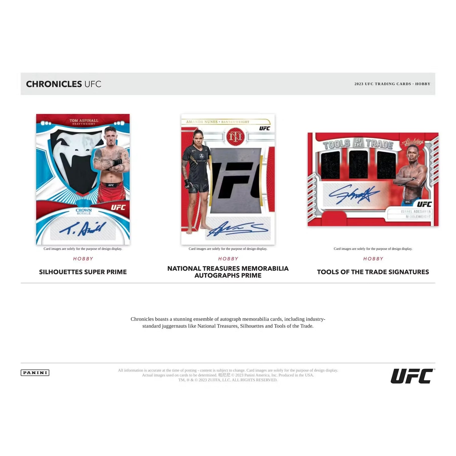 2023 Panini Chronicles UFC Hobby Box | 2 Autographs Per Box (Ships Sealed Only) - D