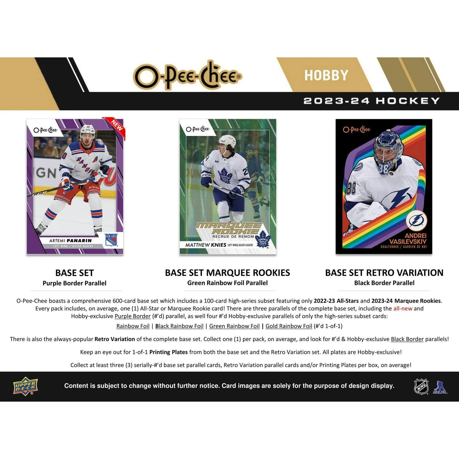 DRAFT - Just In 2023/24 Upper Deck O-Pee-Chee Hockey Hobby 16-Box Case