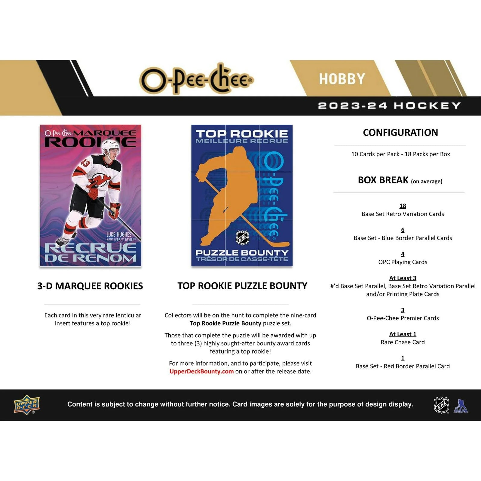 DRAFT - Just In 2023/24 Upper Deck O-Pee-Chee Hockey Hobby 16-Box Case