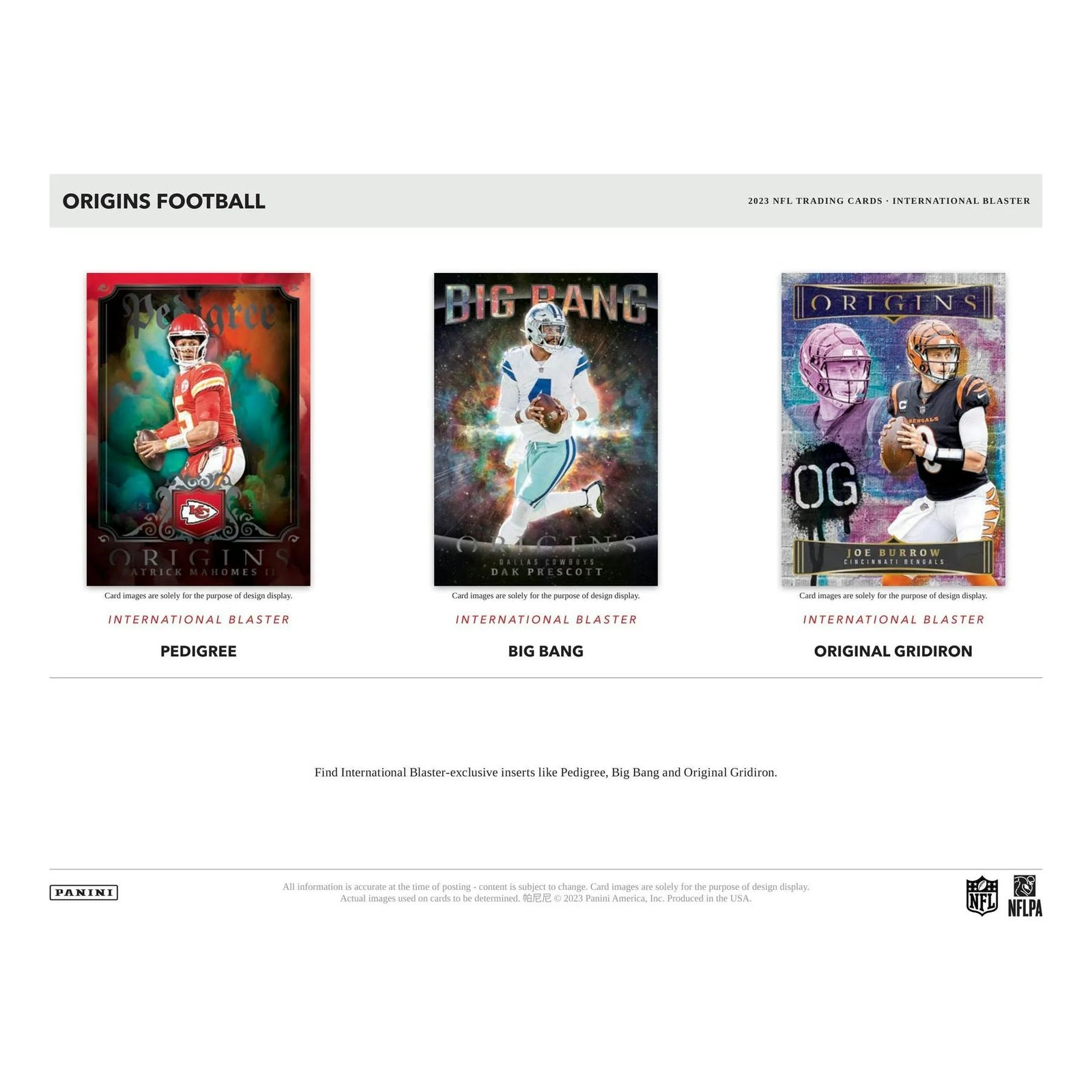 2023 Panini Origins International Football Blaster 20-Box Case (Ships Sealed Only) - D