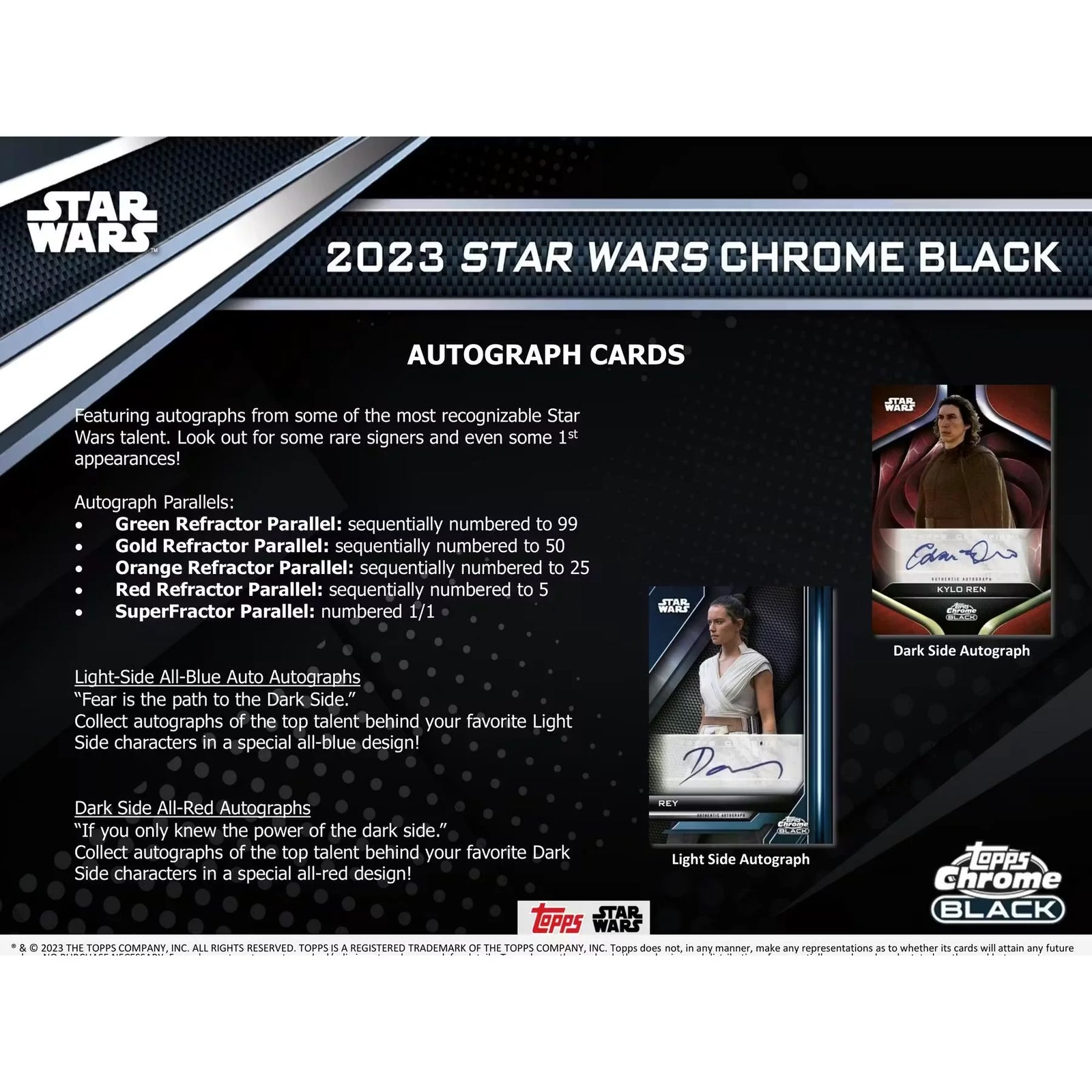 DRAFT - 2023 Topps Star Wars Chrome Black Hobby Box | Entertainment
