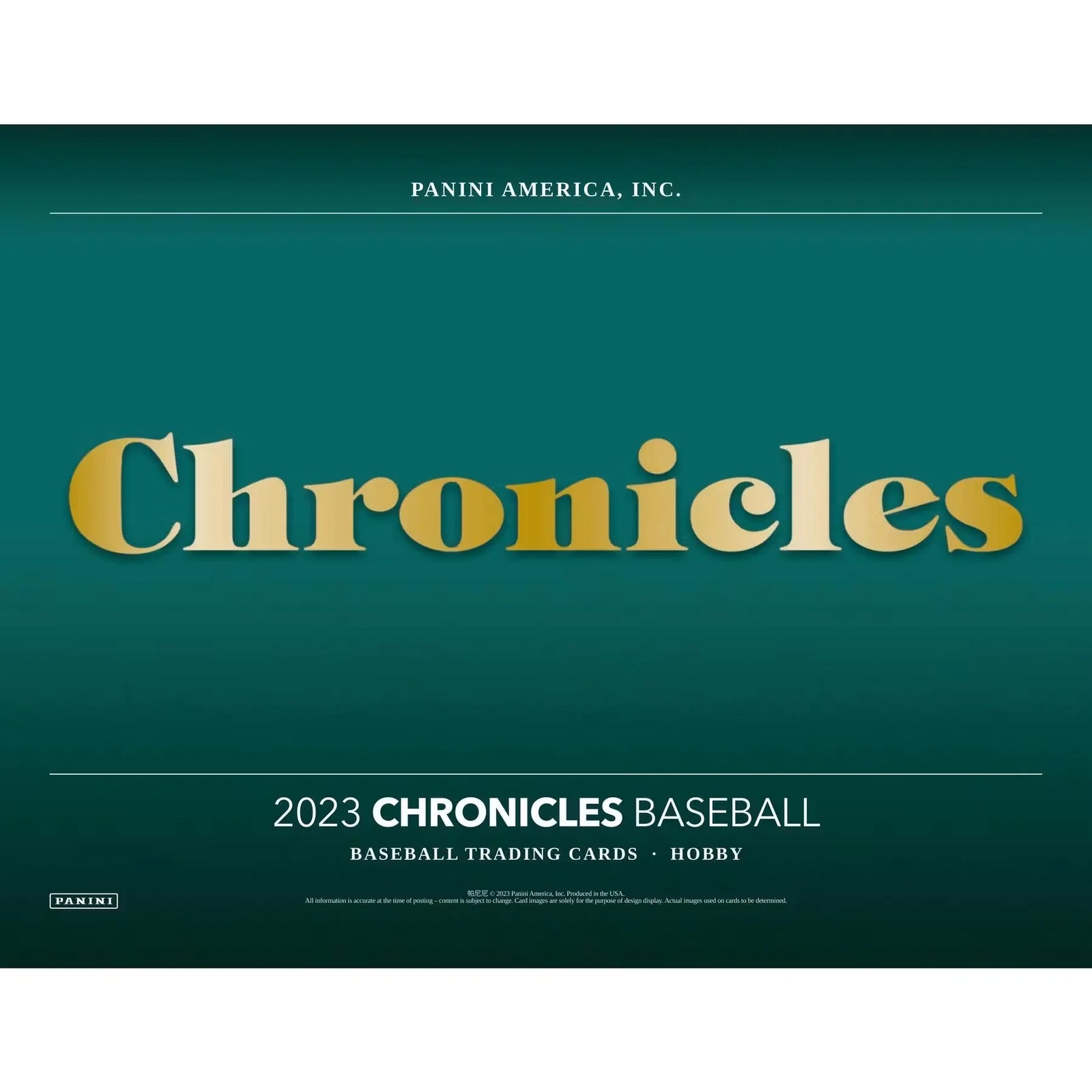 2023 Panini Chronicles Baseball Hobby 16-Box Case (Ships Sealed Only)
