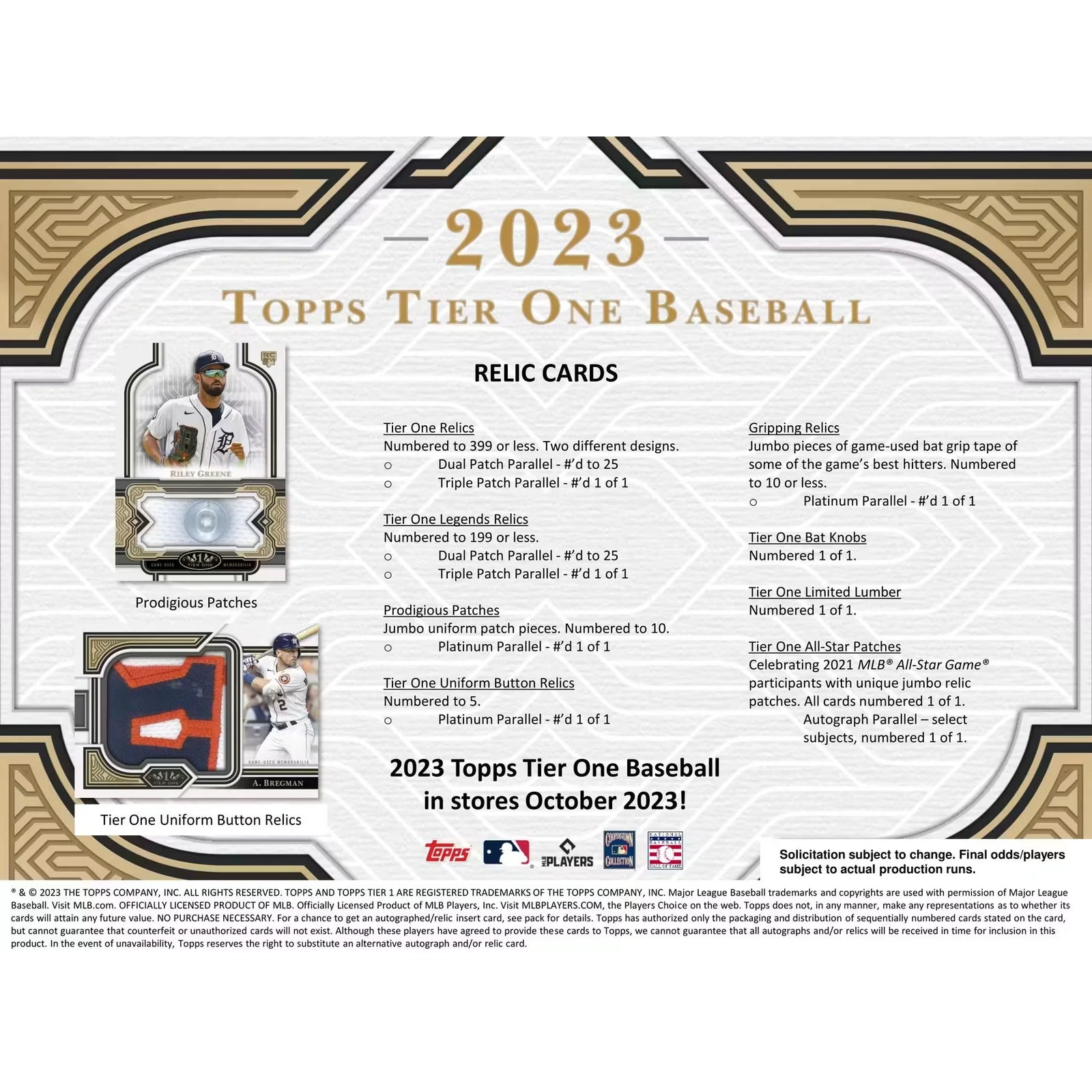2023 Topps Tier One Baseball Hobby 12-Box Case (Ships Sealed Only)