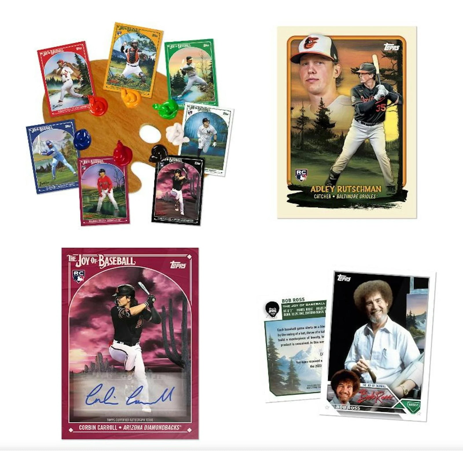 DRAFT - Just In 2023 Topps X The Joy of Baseball Bob Ross Happy Little Box