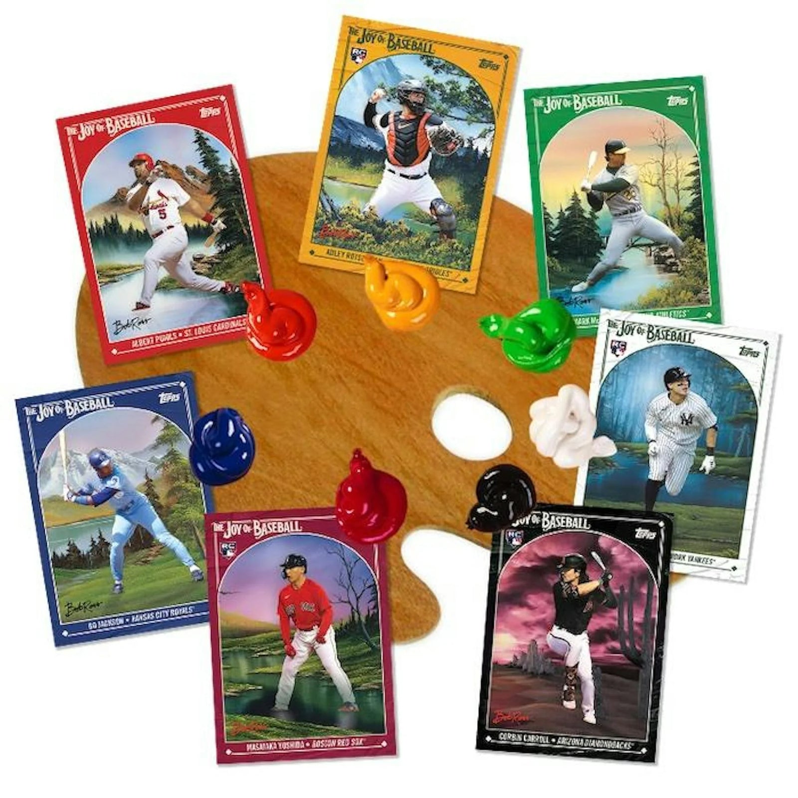 DRAFT - Just In 2023 Topps X The Joy of Baseball Bob Ross Happy Little Box