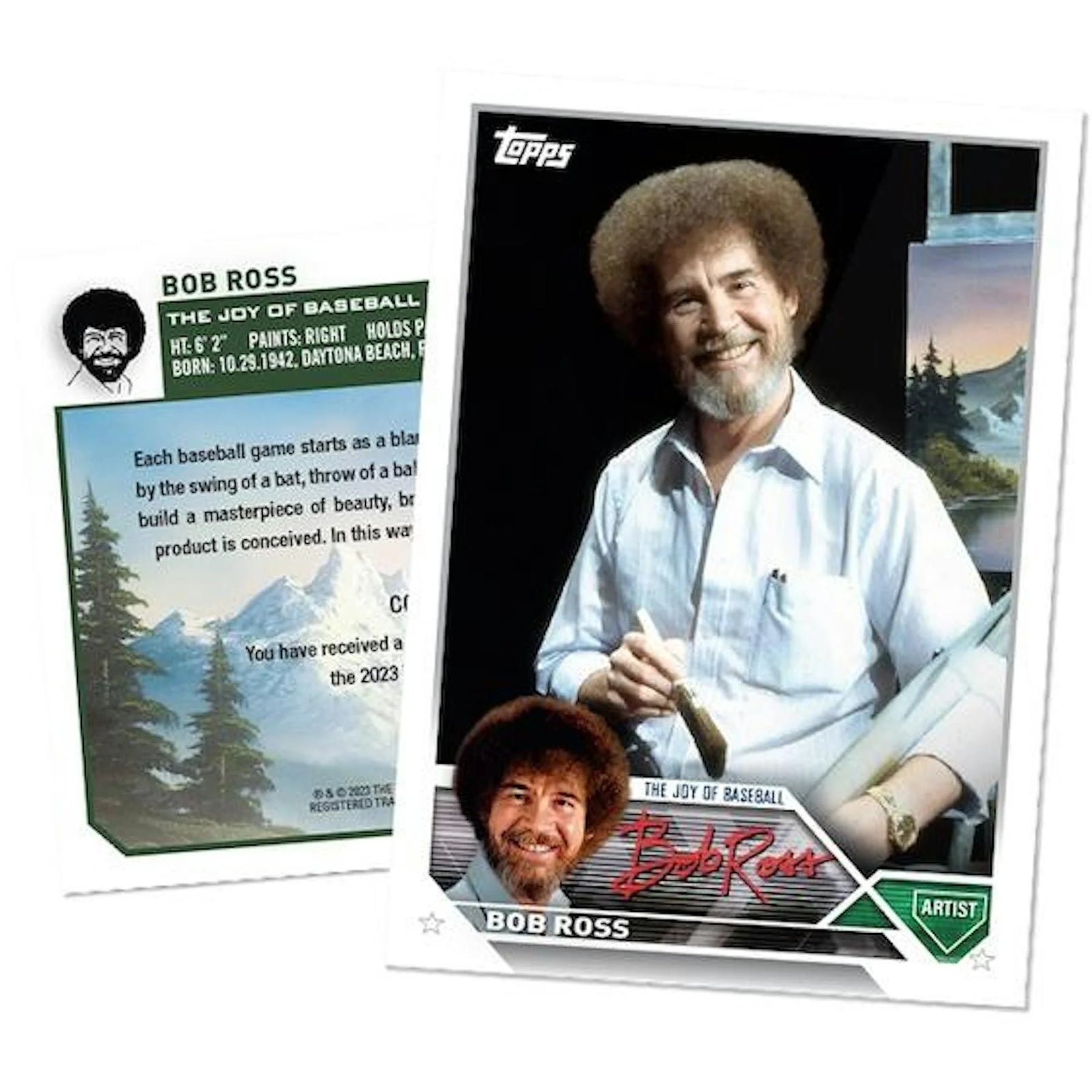 DRAFT - Just In 2023 Topps X The Joy of Baseball Bob Ross Happy Little Box