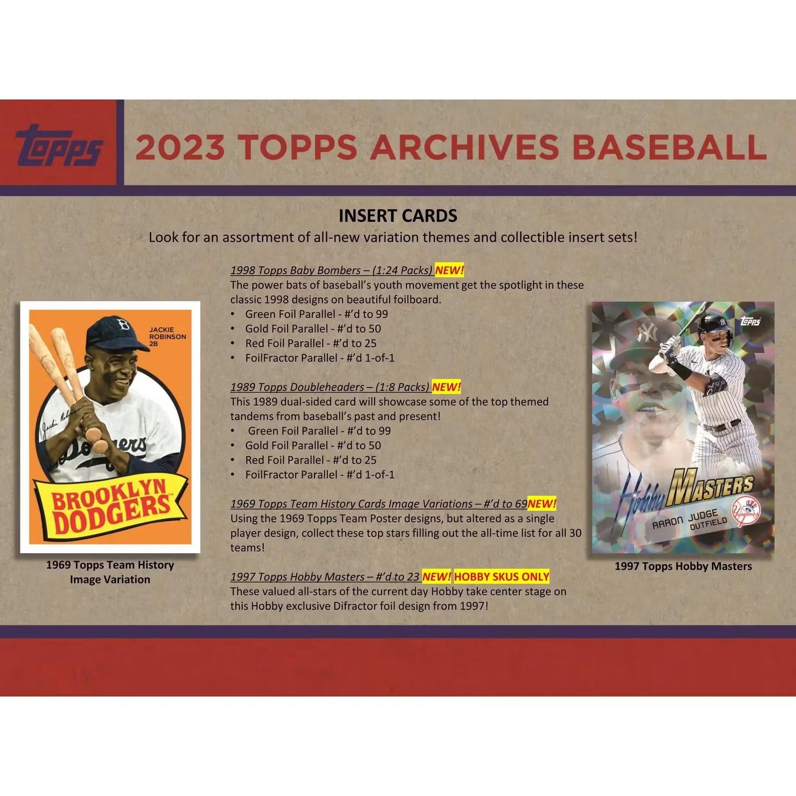 2023 Topps Archives Baseball Hobby Box (Ships Sealed Only)