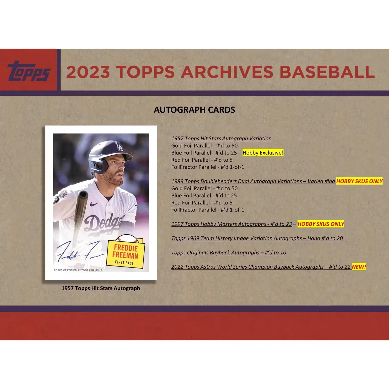 2023 Topps Archives Baseball Hobby Box (Ships Sealed Only)