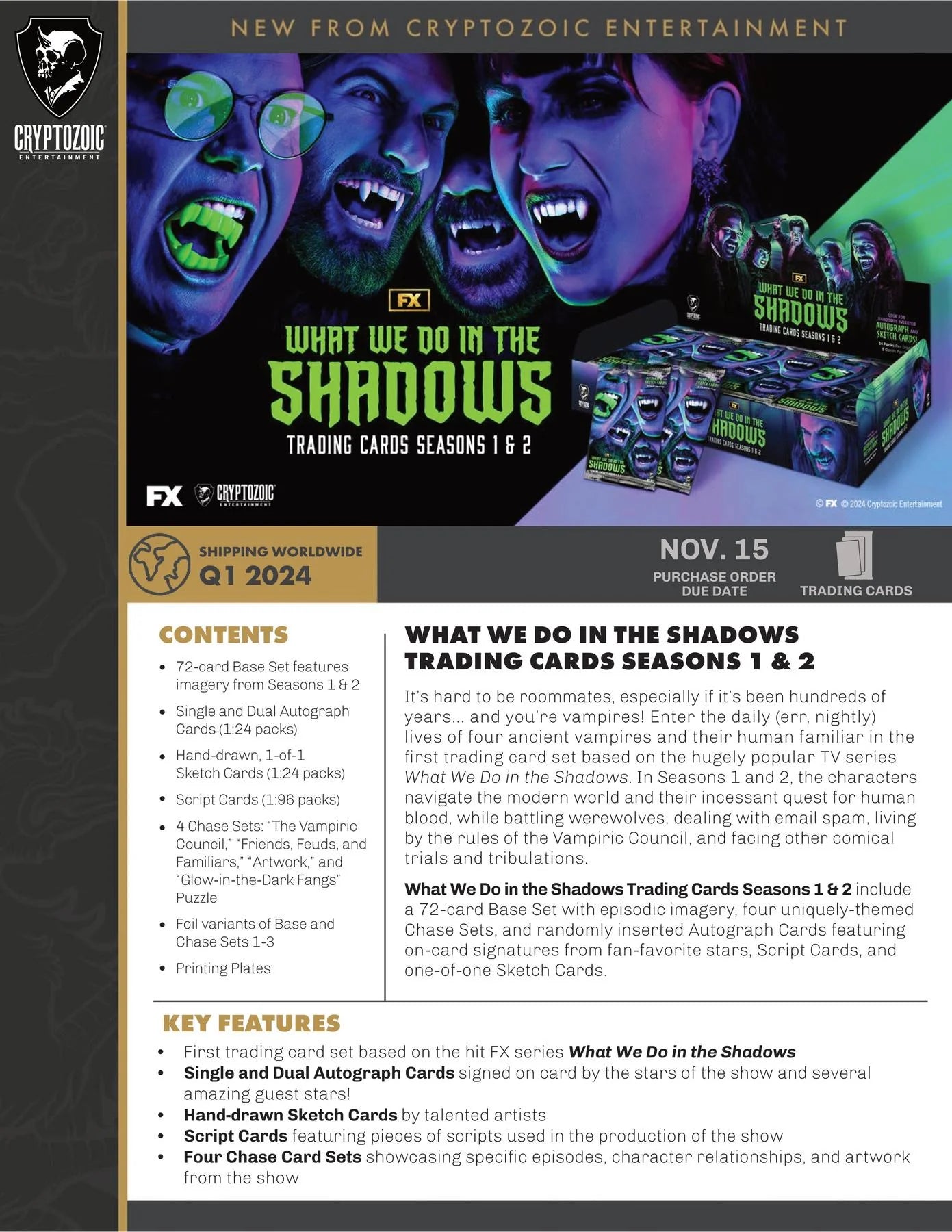 DRAFT - What We Do in the Shadows Seasons 1 & 2 Trading Cards Hobby Box | 2024 Cryptozoic