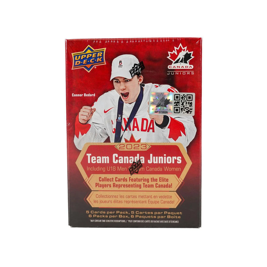 DRAFT - Just In 2023/24 Upper Deck Team Canada Juniors Hockey Blaster 20-Box Case