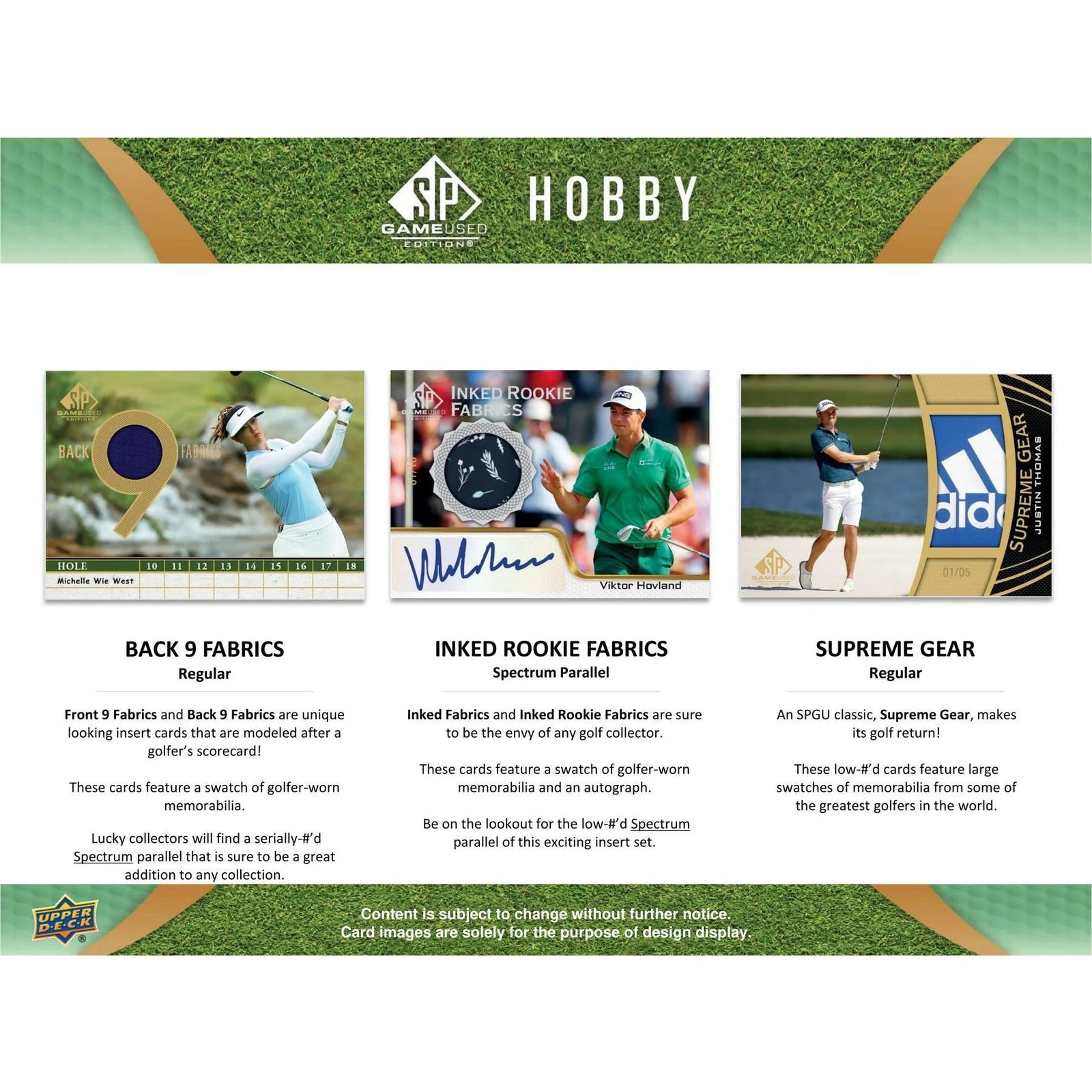 DRAFT - 2024 Upper Deck SP Game Used Golf Hobby 10-Box Case | BVR40P5VUJ