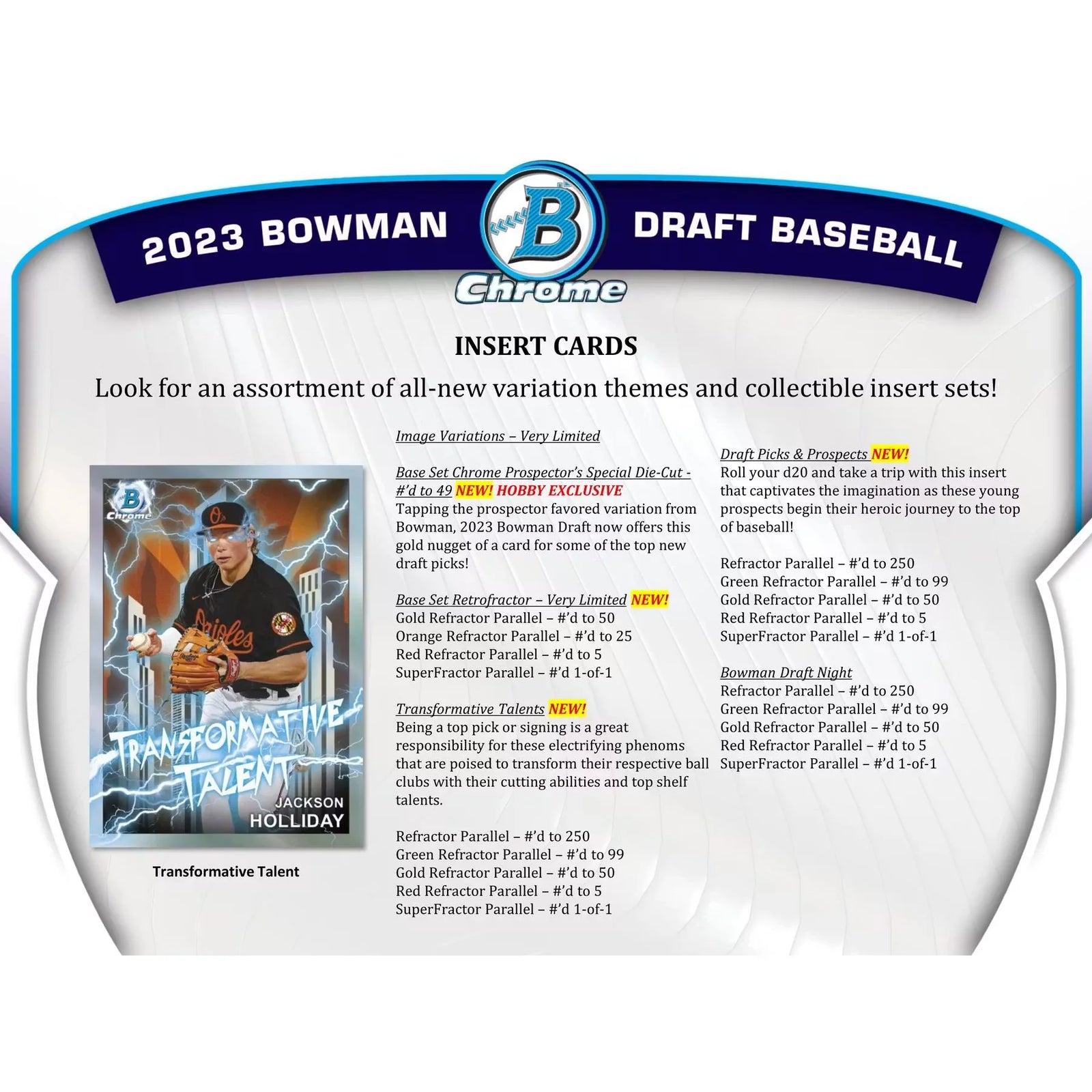 2023 Bowman Draft Baseball Hobby Jumbo Box (Ships Sealed Only)