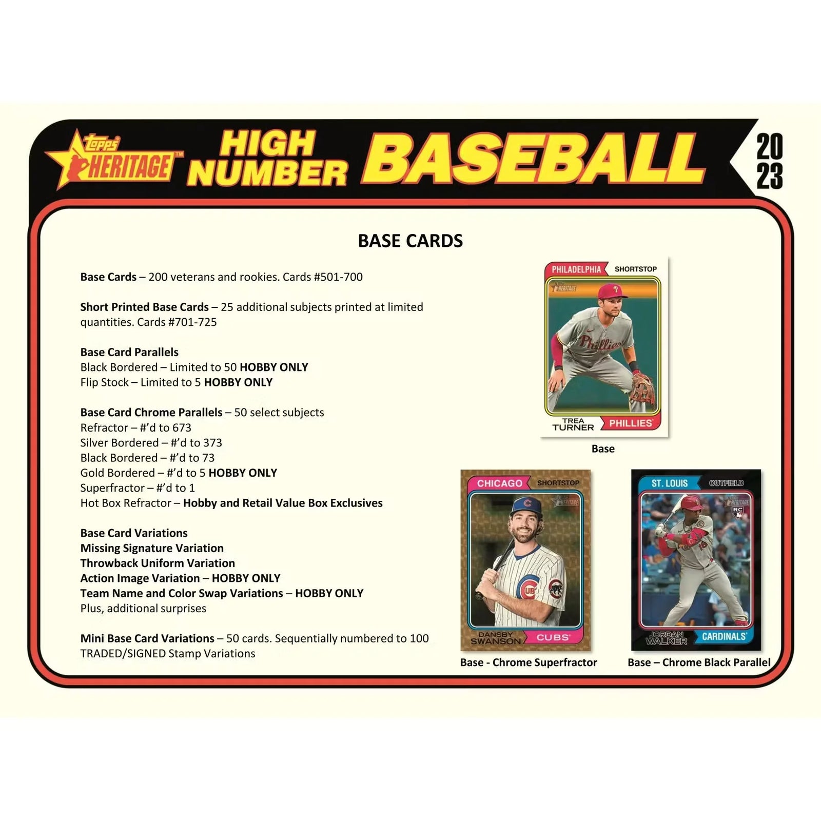 2023 Topps Heritage High Number Baseball Hobby Box | 24 Packs (Ships Sealed Only)