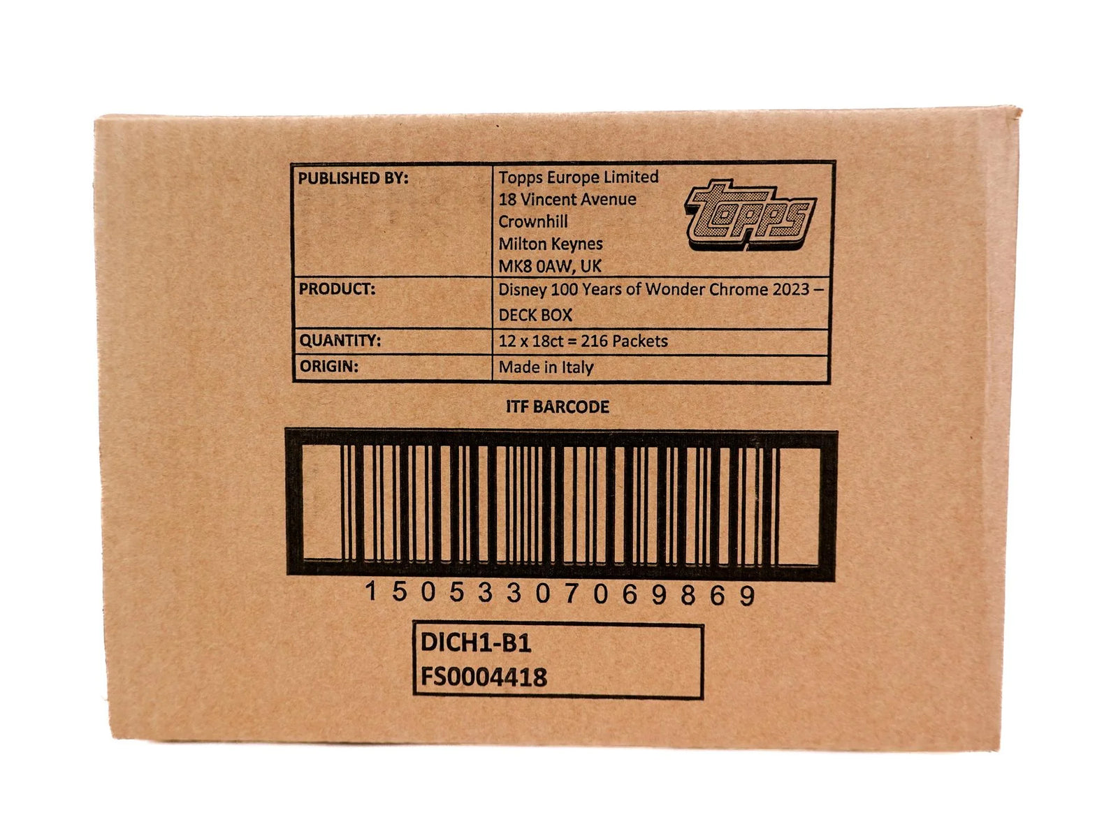 2023 Topps Chrome Disney 100 Hobby Case | 12 Boxes (Ships Sealed Only)