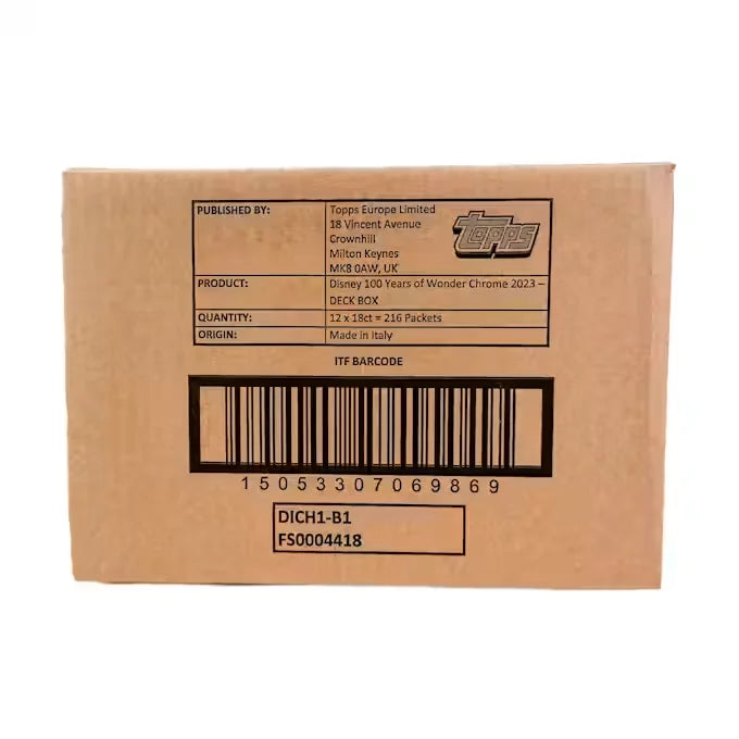 2023 Topps Chrome Disney 100 Hobby Case | 12 Boxes (Ships Sealed Only)