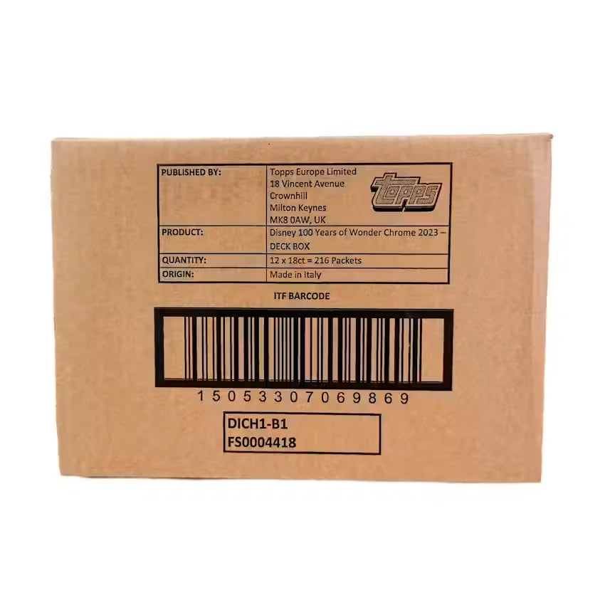 2023 Topps Chrome Disney 100 Hobby Case | 12 Boxes (Ships Sealed Only)