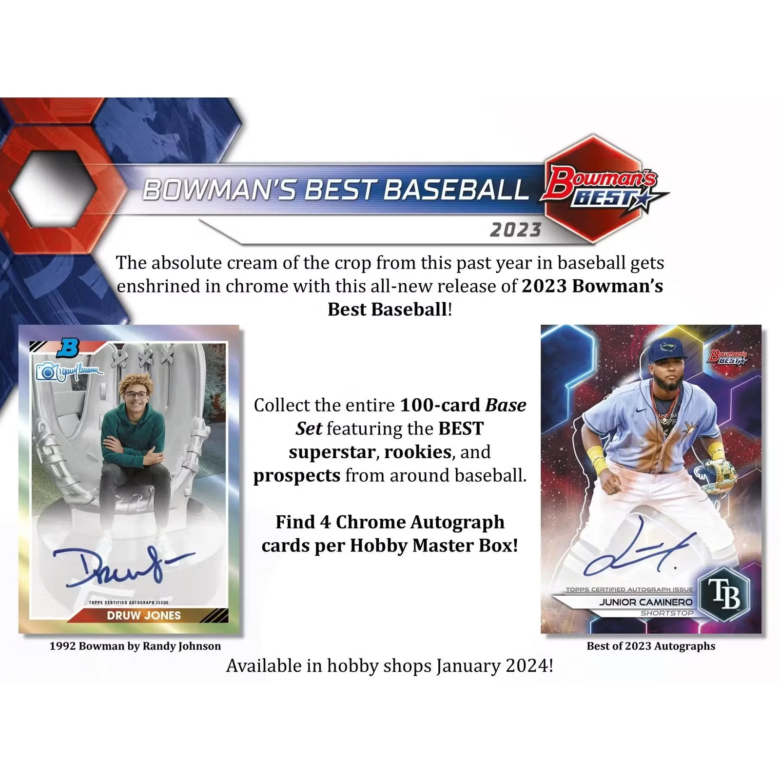2023 Bowman's Best Baseball Hobby Box | 4 Chrome Autographs (Ships Sealed Only)