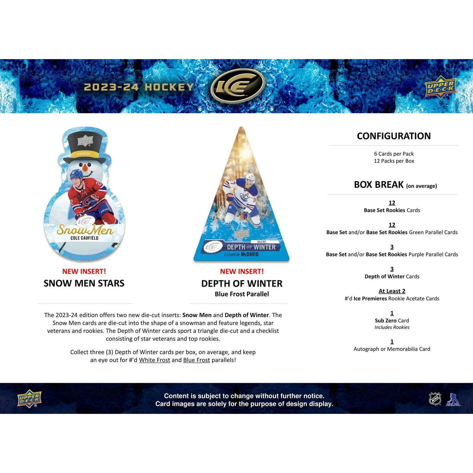 DRAFT - New 2023/24 Upper Deck Ice Hockey Hobby 24-Box Case