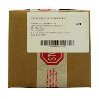 Pokemon Sun & Moon Burning Shadows 3-Pack Blister Case | 24 Packs (Ships Sealed Only)