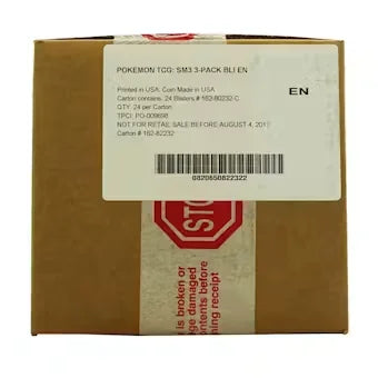 Pokemon Sun & Moon Burning Shadows 3-Pack Blister Case | 24 Packs (Ships Sealed Only)