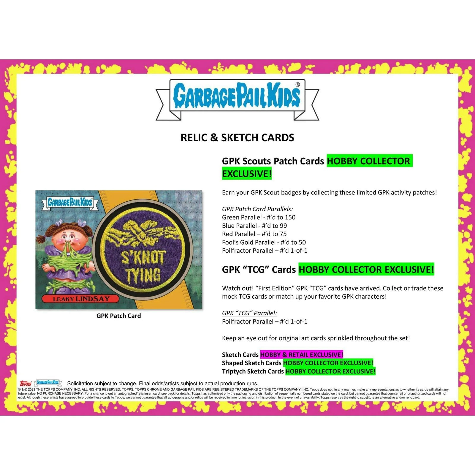 DRAFT - 2024 Topps Garbage Pail Kids Series 1 Kids-At-Play Hobby 8-Box Case