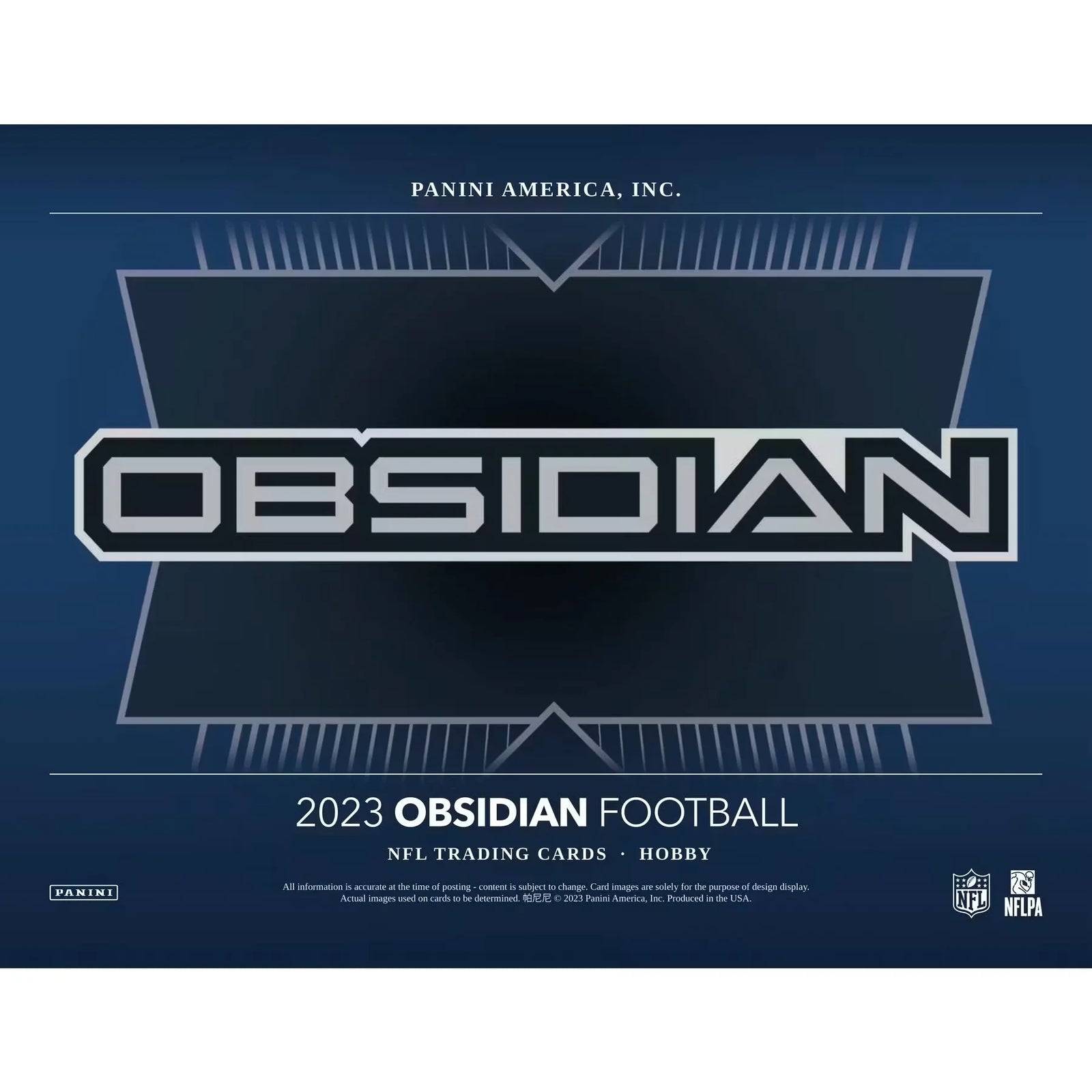 2023 Panini Obsidian Football Hobby 12-Box Case (Ships Sealed Only)
