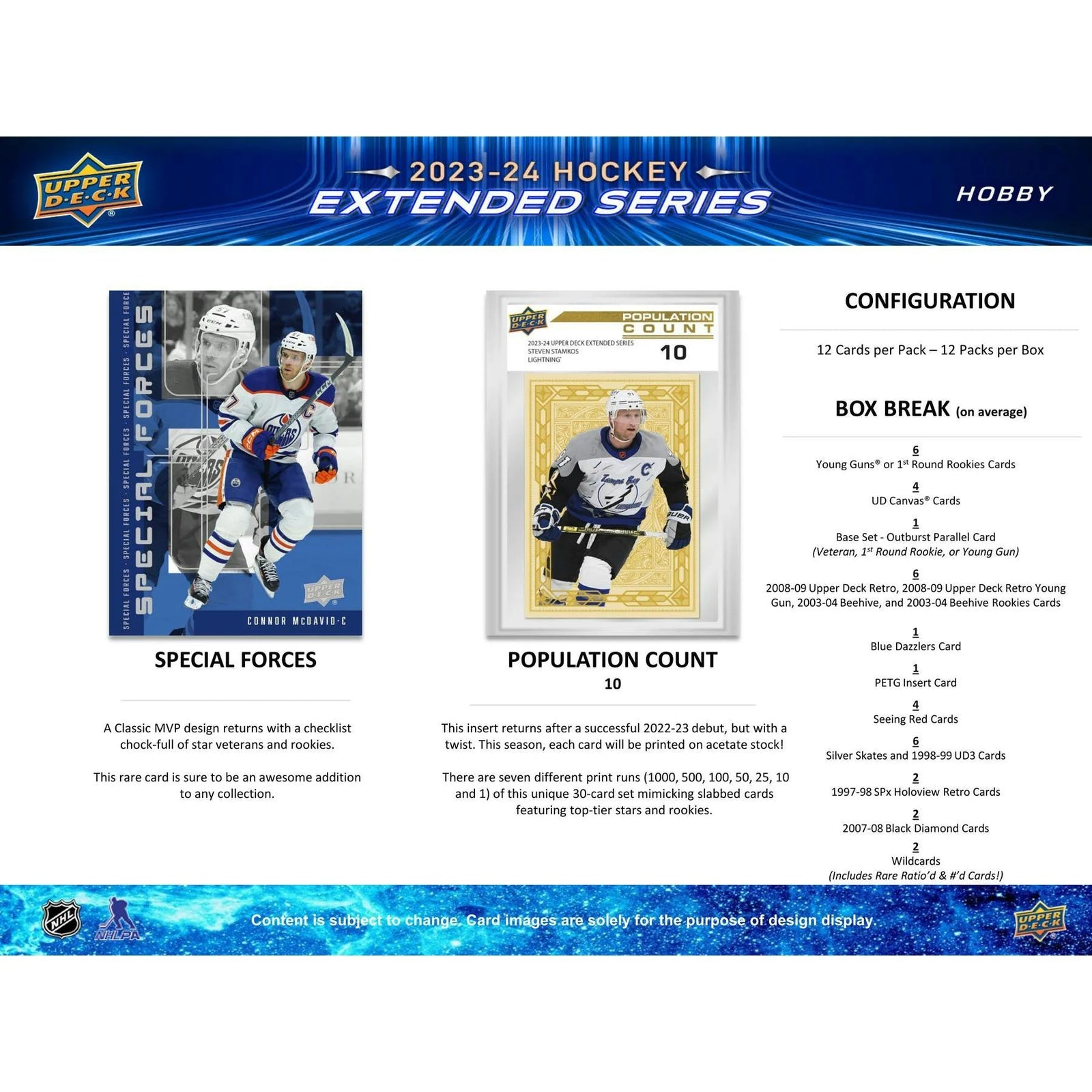 DRAFT - New 2023/24 Upper Deck Extended Series Hockey Hobby 12-Box Case