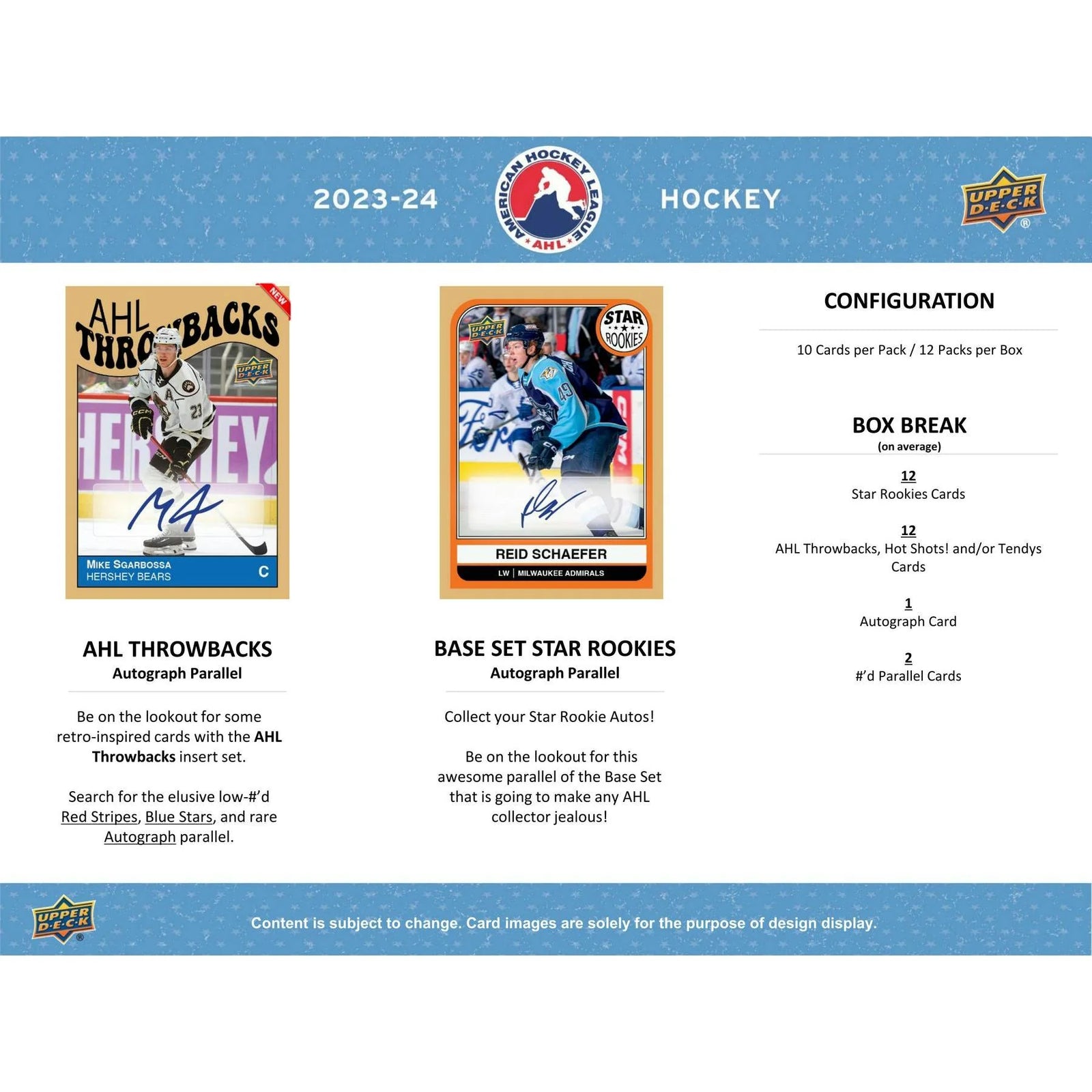 DRAFT - New 2023/24 Upper Deck AHL Hockey Hobby 24-Box Case
