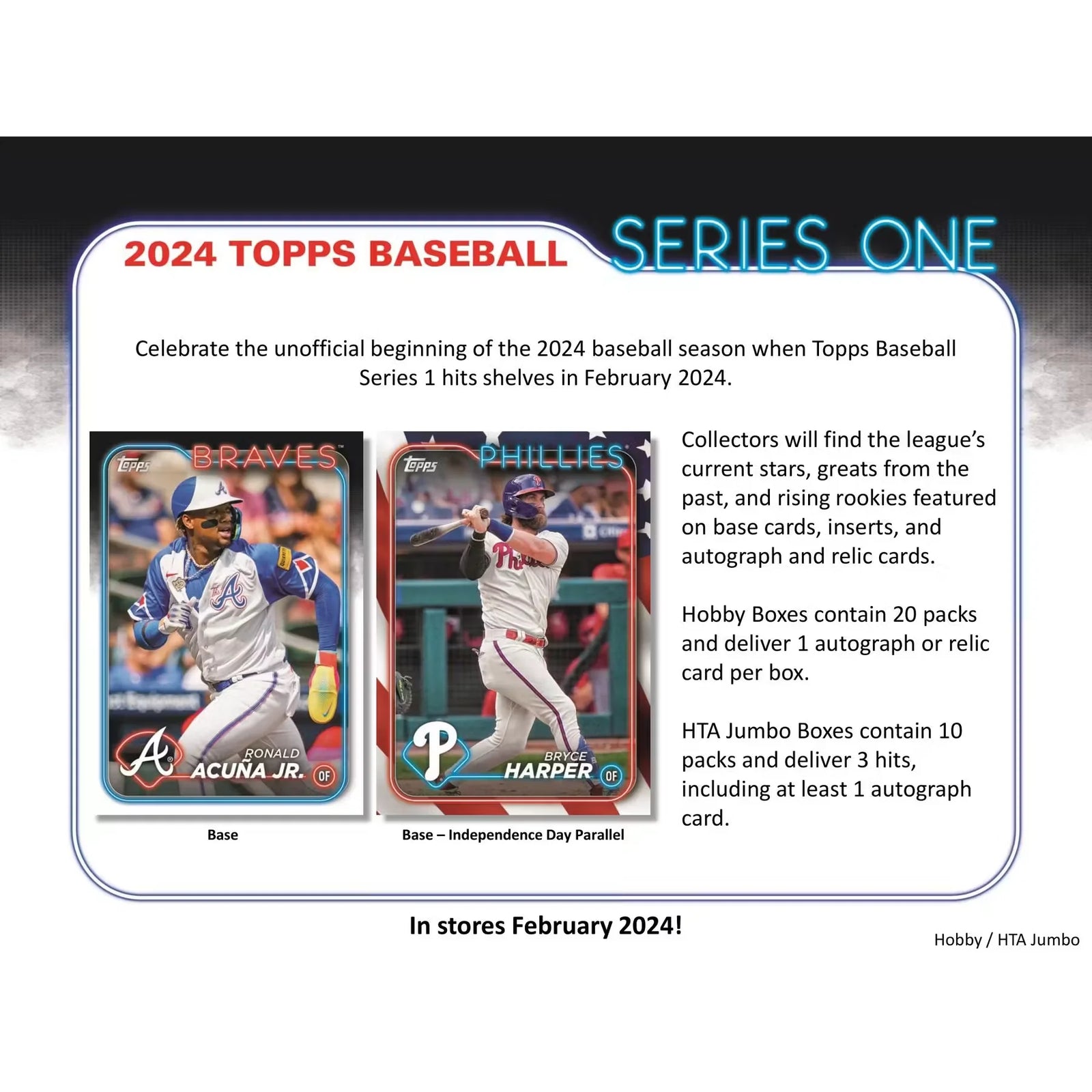 2024 Topps Series 1 Baseball Hobby Jumbo 6-Box Case (Ships Sealed Only)