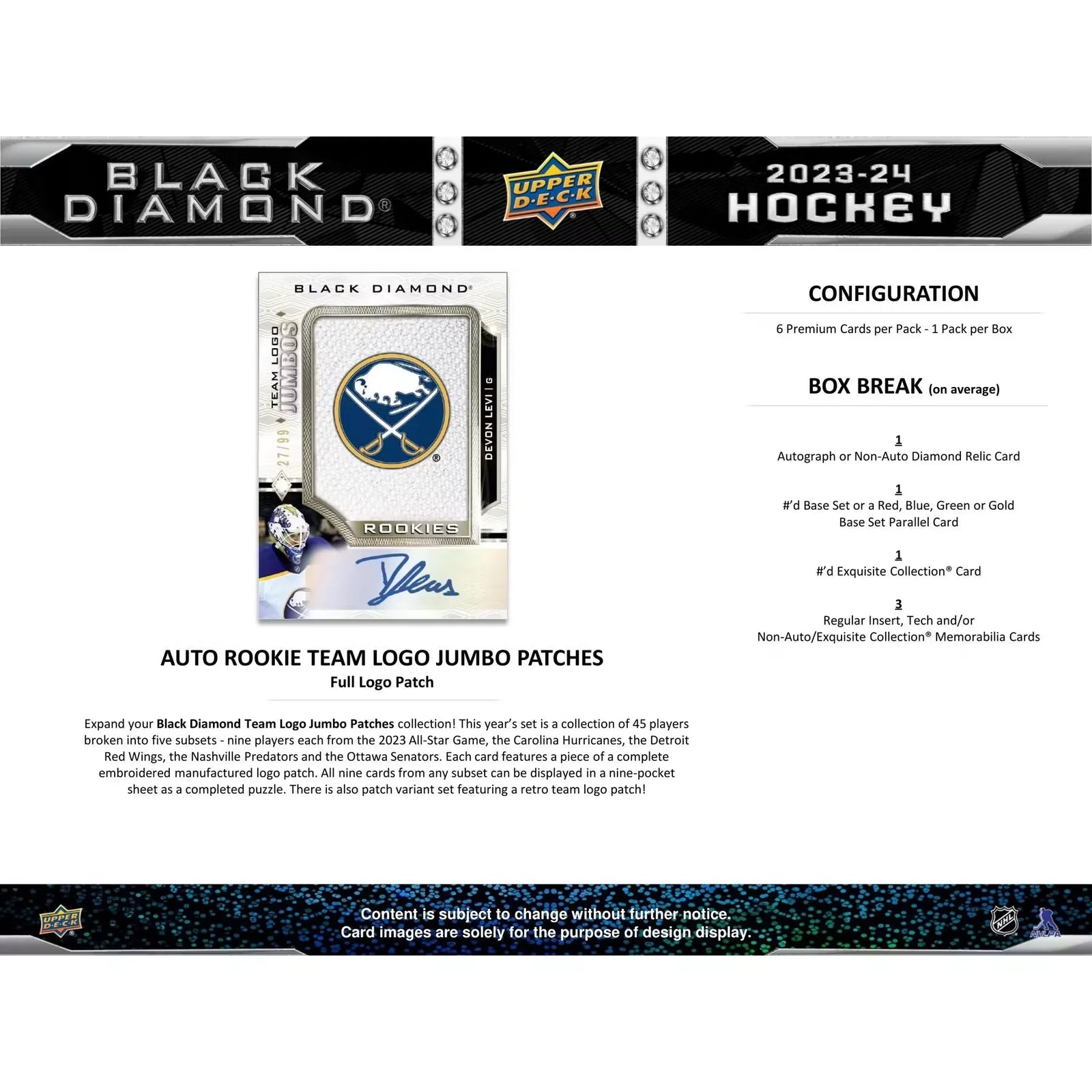 2023 24 Upper Deck Black Diamond Hockey 5 Box Case CDD Exclusive (Ships Sealed Only)