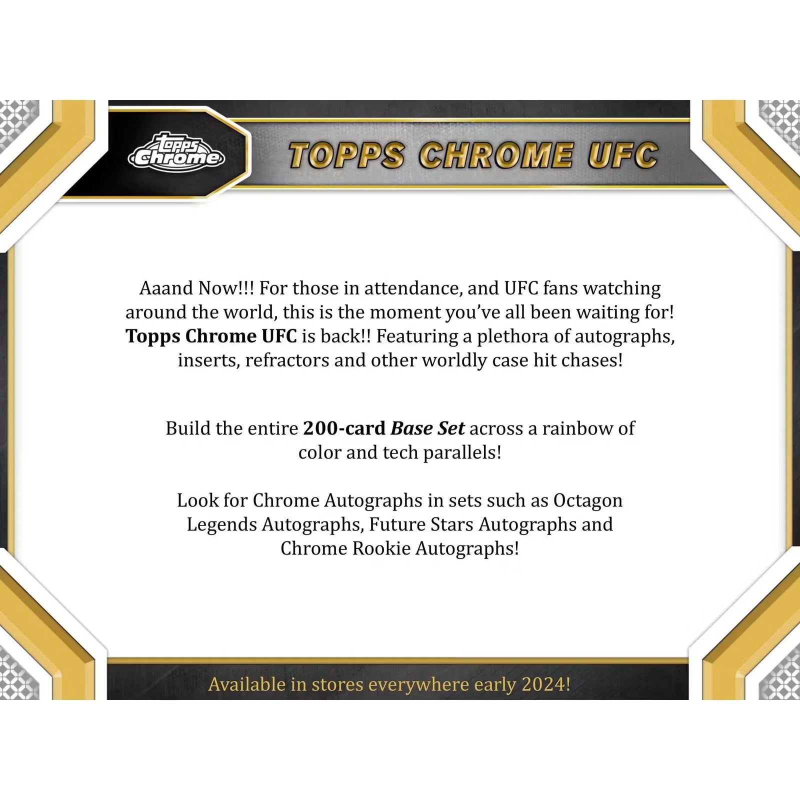 2024 Topps Chrome UFC Blaster Box (Ships Sealed Only) - D