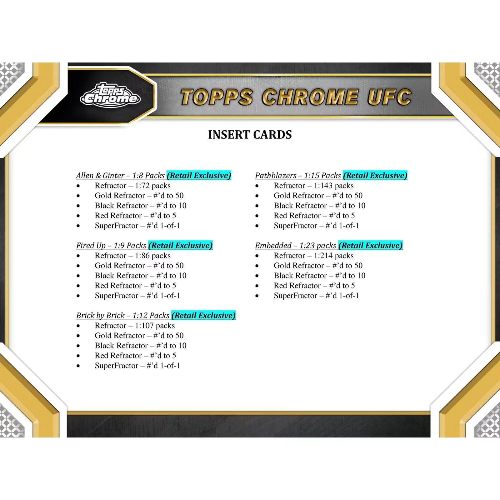 2024 Topps Chrome UFC Blaster Box (Ships Sealed Only) - D