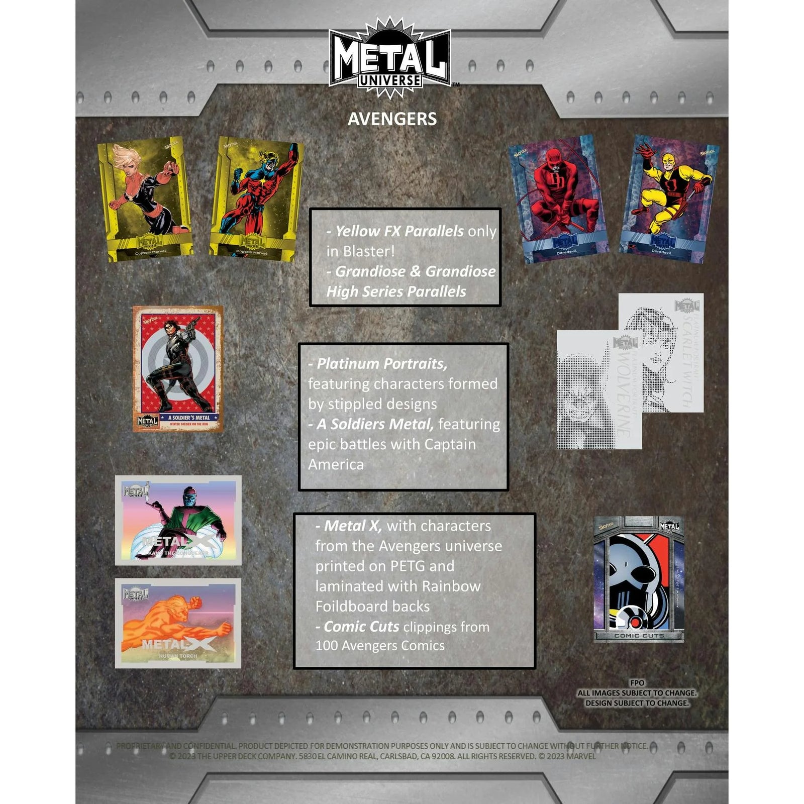DRAFT - Upper Deck Marvel Metal Universe Avengers Trading Cards | 20-Box Blaster Case 2024