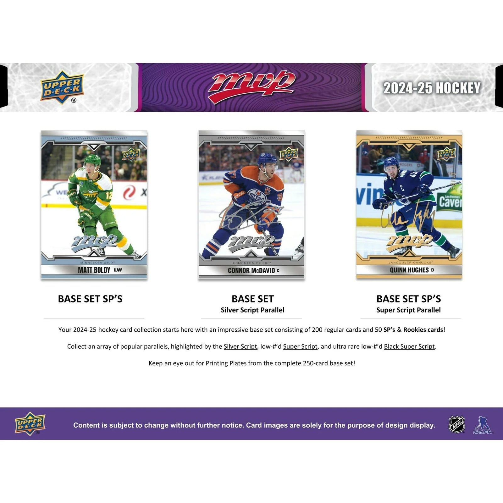 DRAFT - New 2024/25 Upper Deck MVP Hockey Hobby 20-Box Case