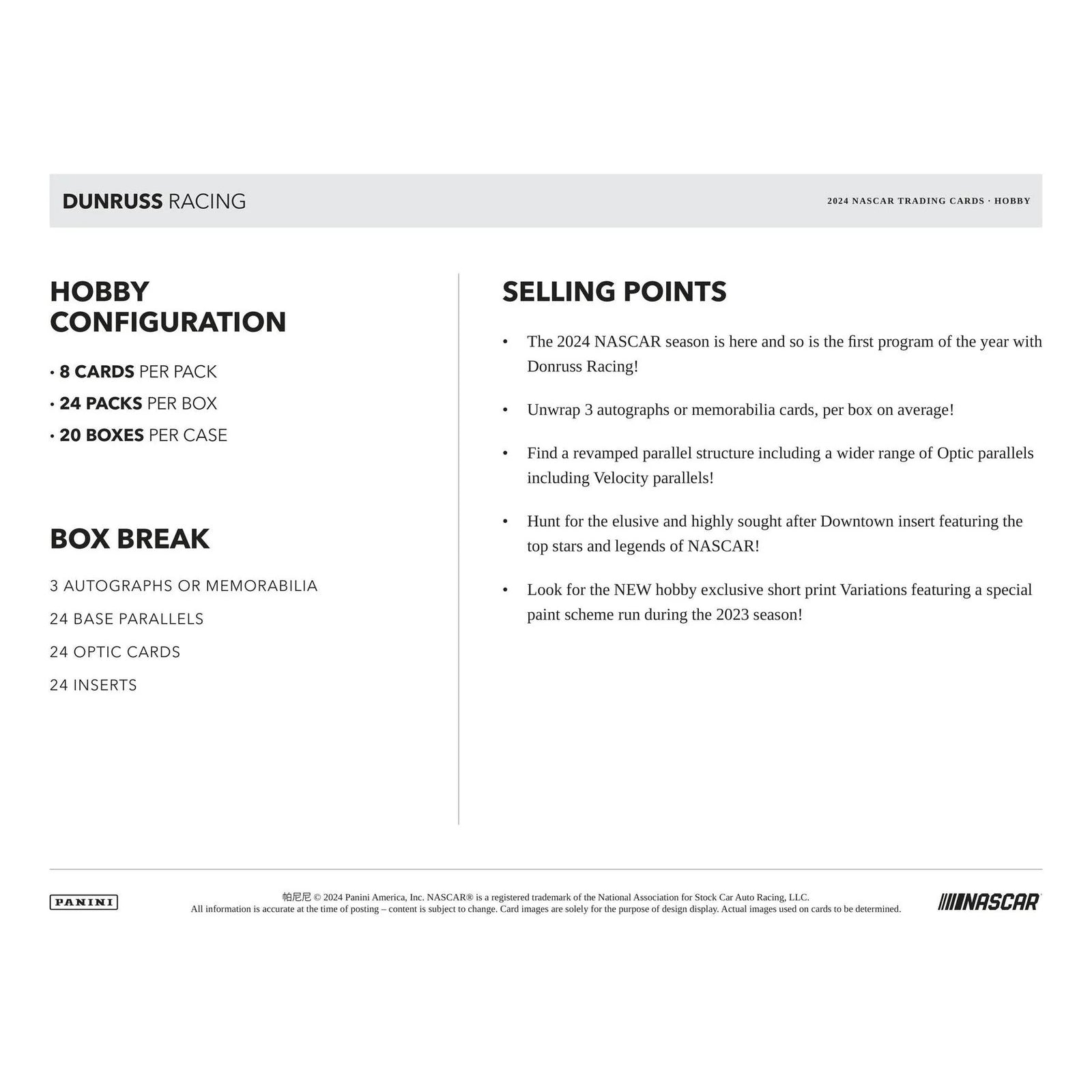DRAFT - 2024 Panini Donruss Racing Hobby Box | dacardworld:BVU90IKHRK