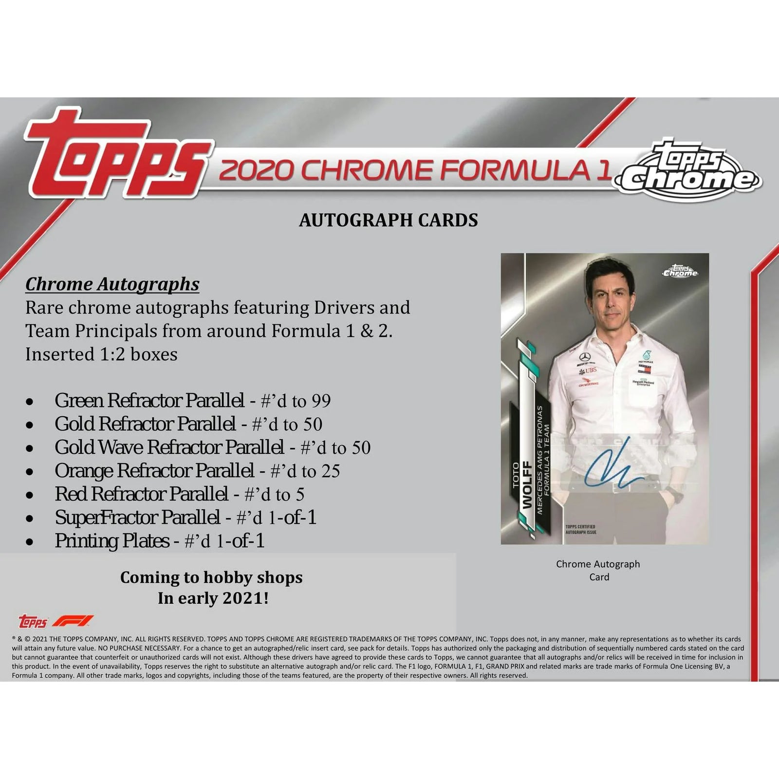 DRAFT - 2020 Topps Chrome Formula 1 Racing Hobby Box