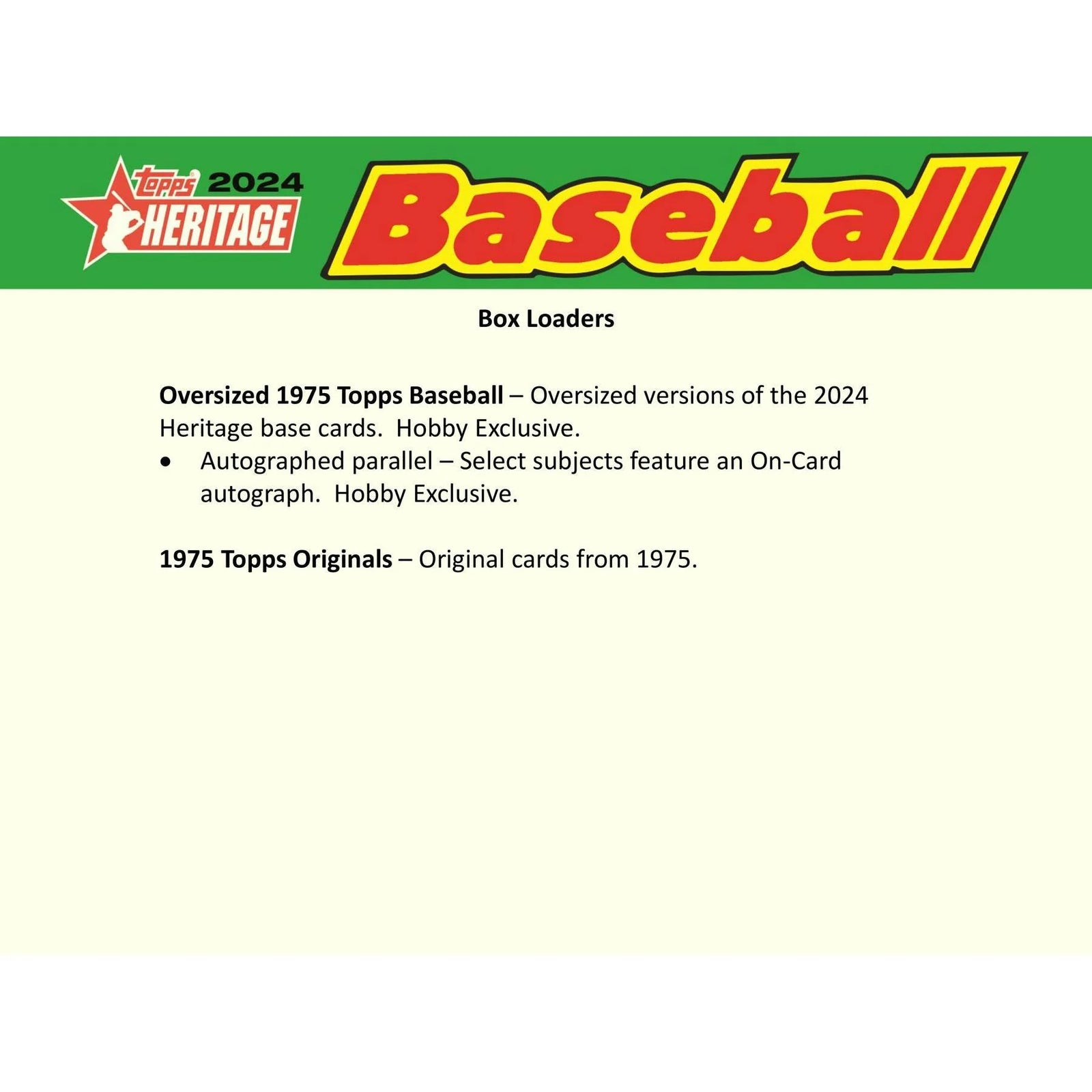 DRAFT - Just In 2024 Topps Heritage Baseball Hobby 12-Box Case