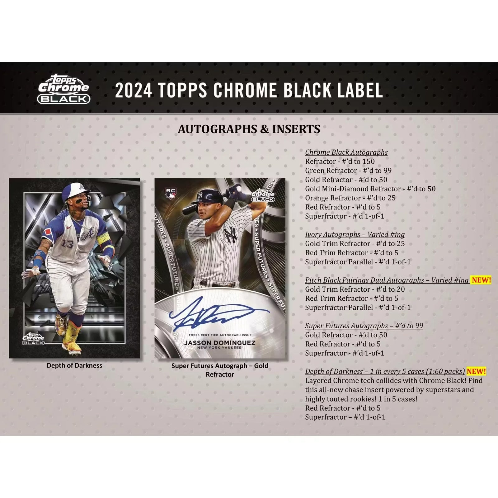 2024 Topps Chrome Black Baseball Hobby 12 Box Case
