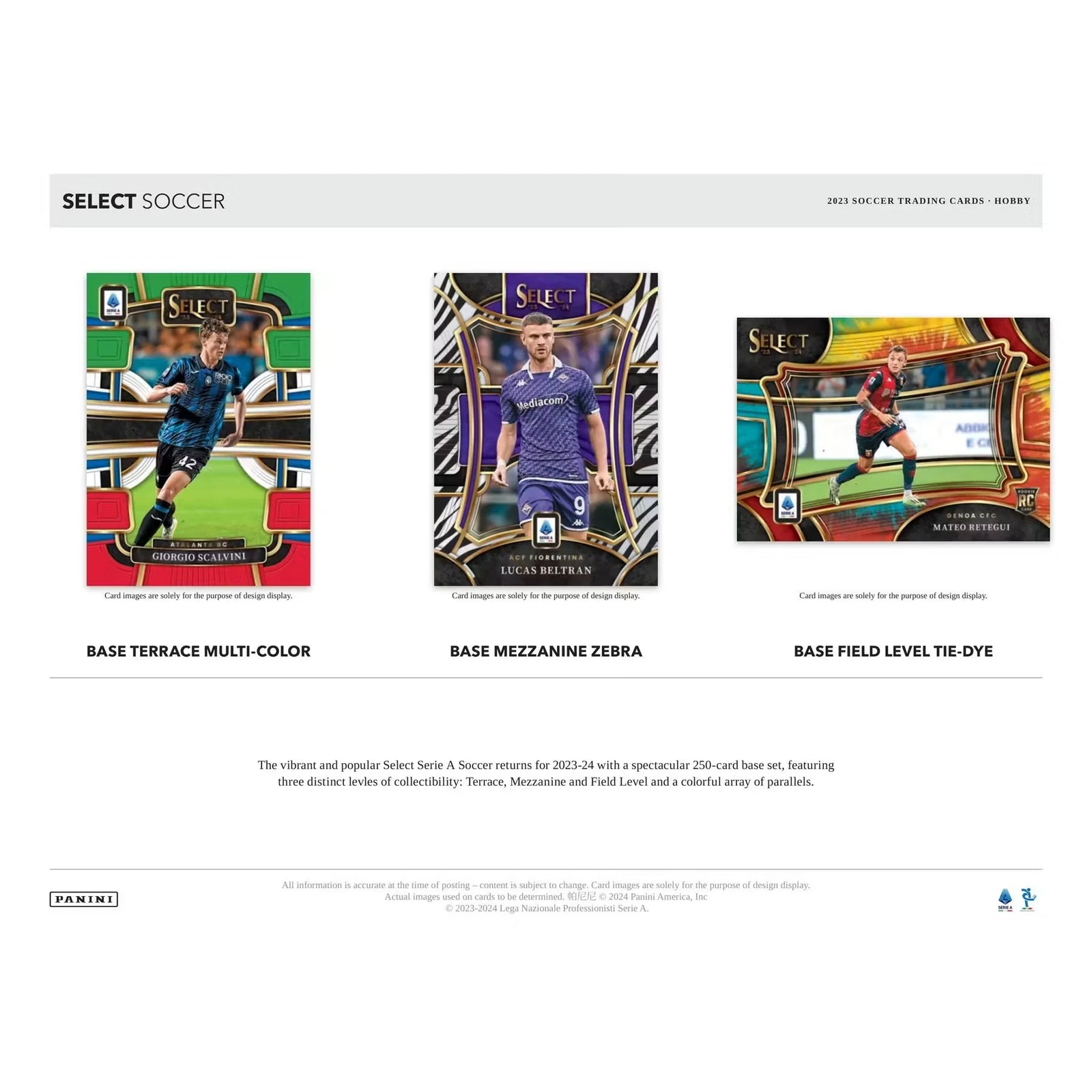 2023-24 Panini Select Serie A Soccer Hobby 12-Box Case (Ships Sealed Only)