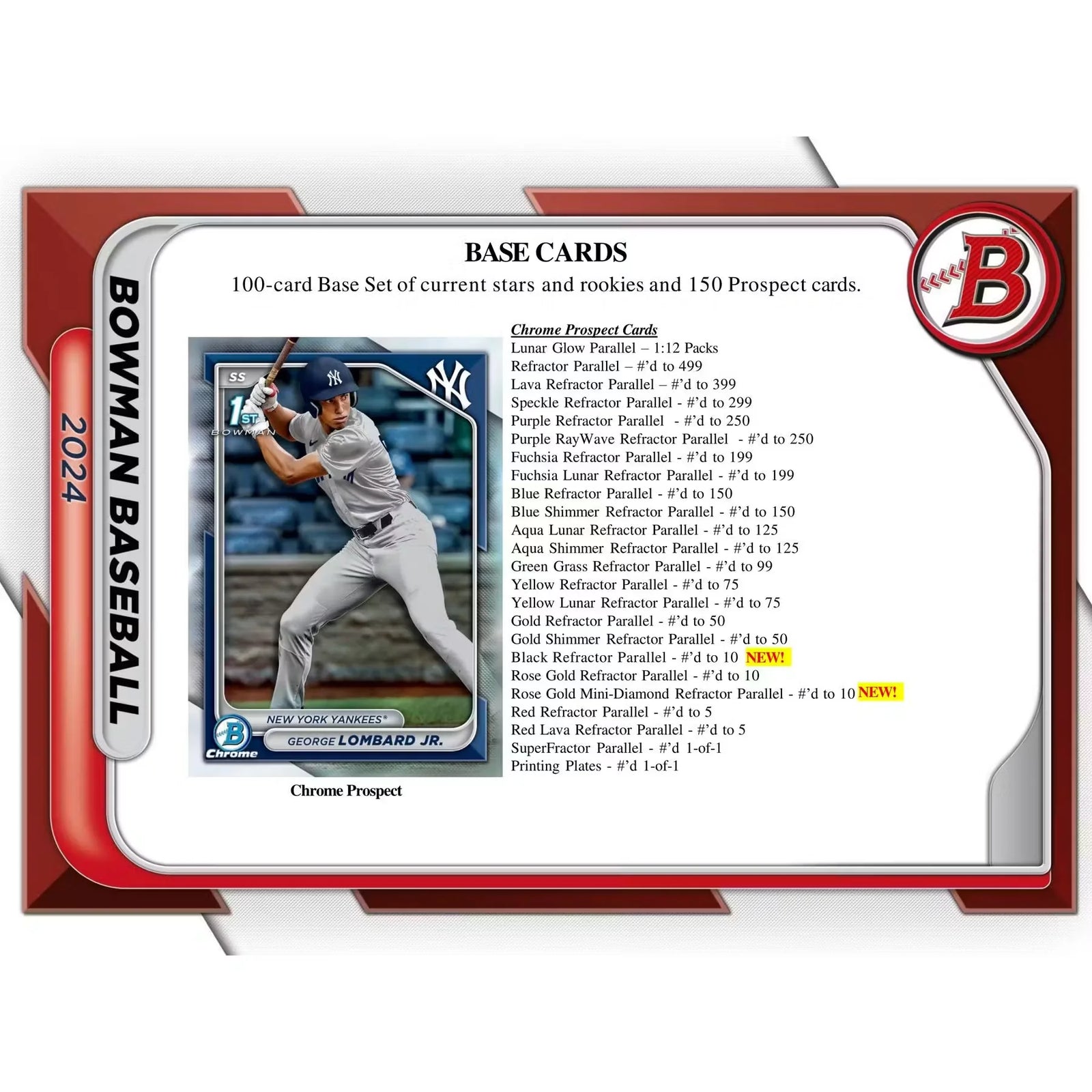 2024 Bowman Baseball Hobby Jumbo 8 Box Case