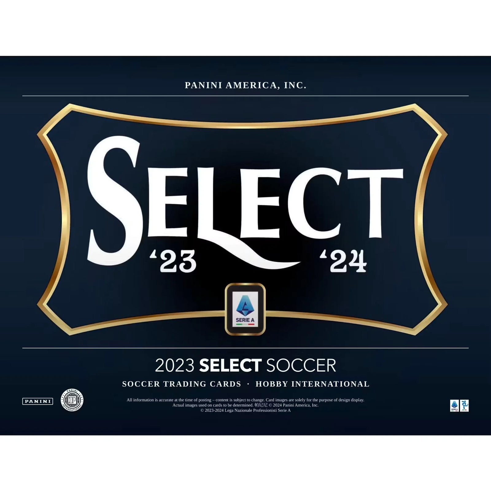 2023-24 Panini Select Serie A Soccer Hobby International 12-Box Case (Ships Sealed Only)